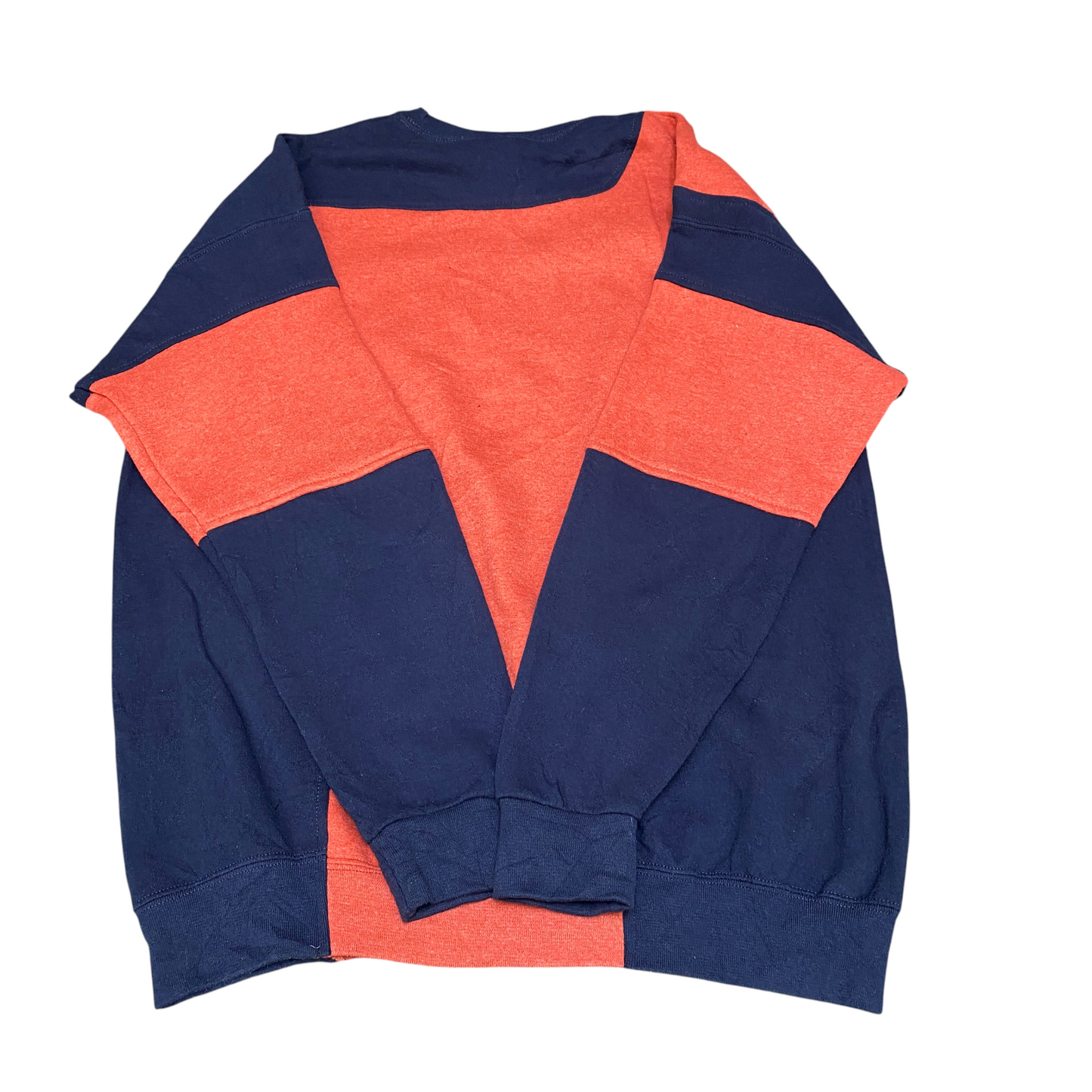 Nike Reworked Sweatshirt Mens XL Navy Orange Embroidered Spellout Logo Vtg Y2K