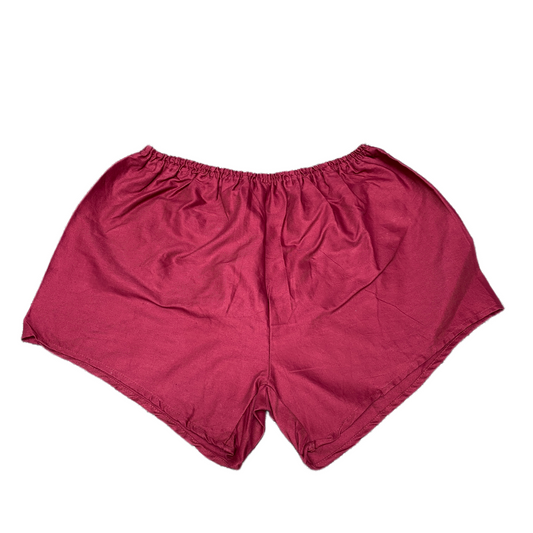 Running Sprinter Shorts Womens M 30" Waist Burgundy Athletic Workout Dolphin Hem