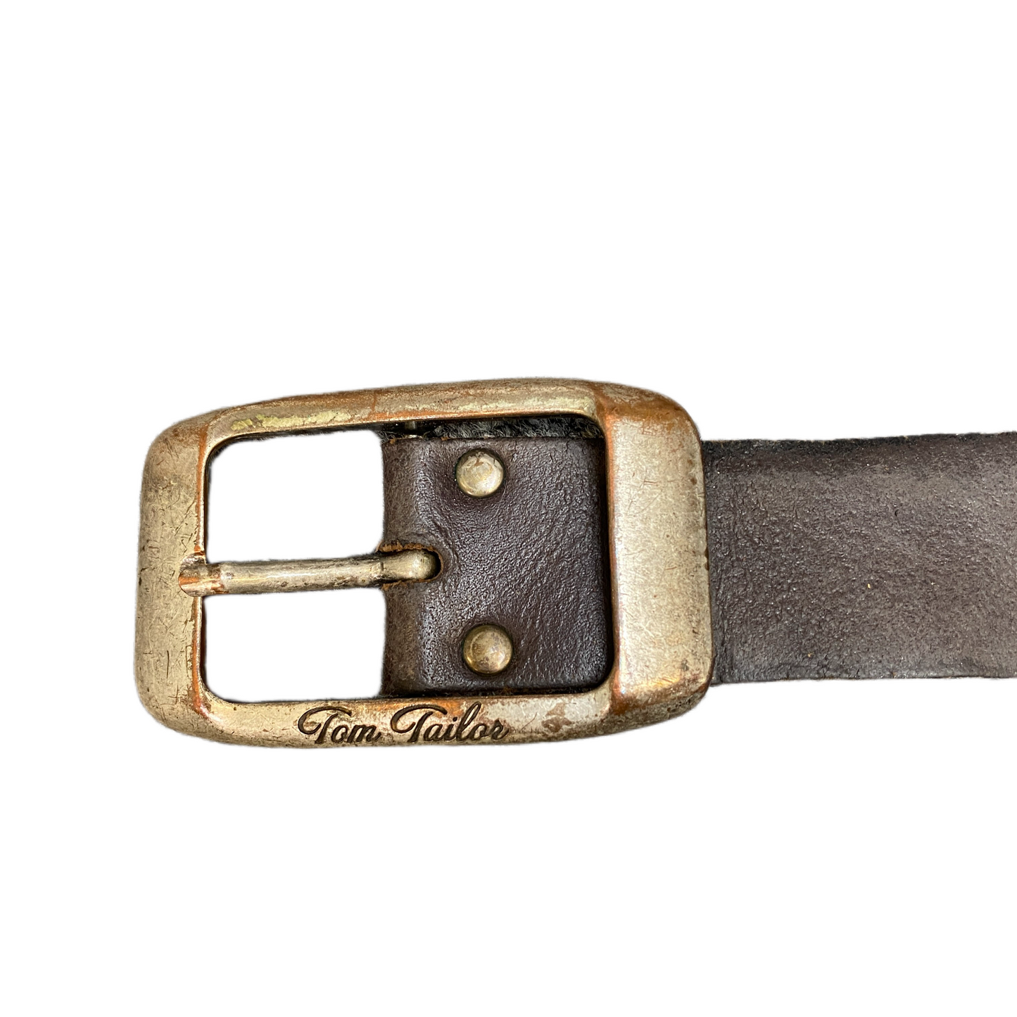 Tom Tailor Waist Belt Men Brown Leather Adjustable Silver Pin Buckle 35.5 inches