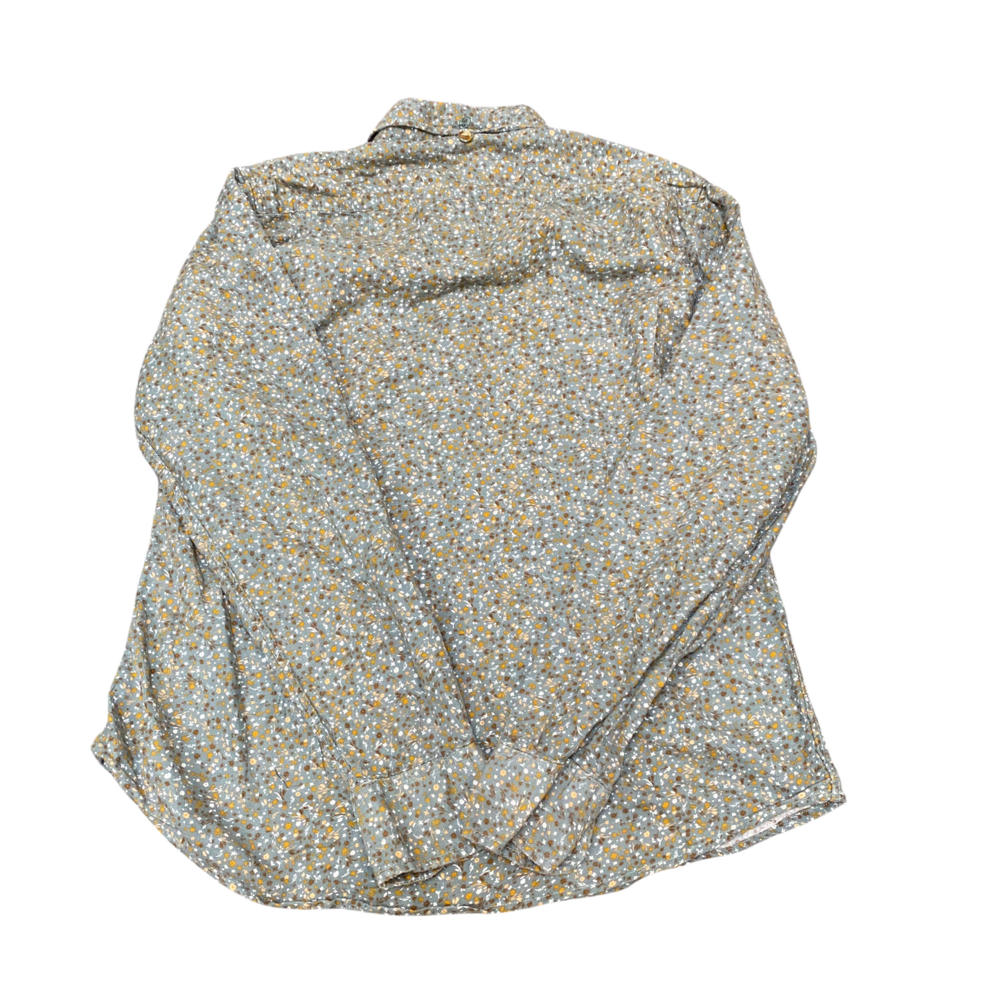 Individual Shirt Womens M Grey Floral Regular Fit Long Sleeve Collared Button Up