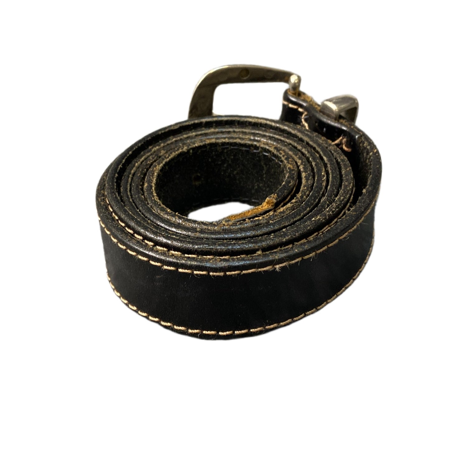 Vintage Westbury Waist Belt Mens Black Leather Silver Pin Buckle 46 Inches