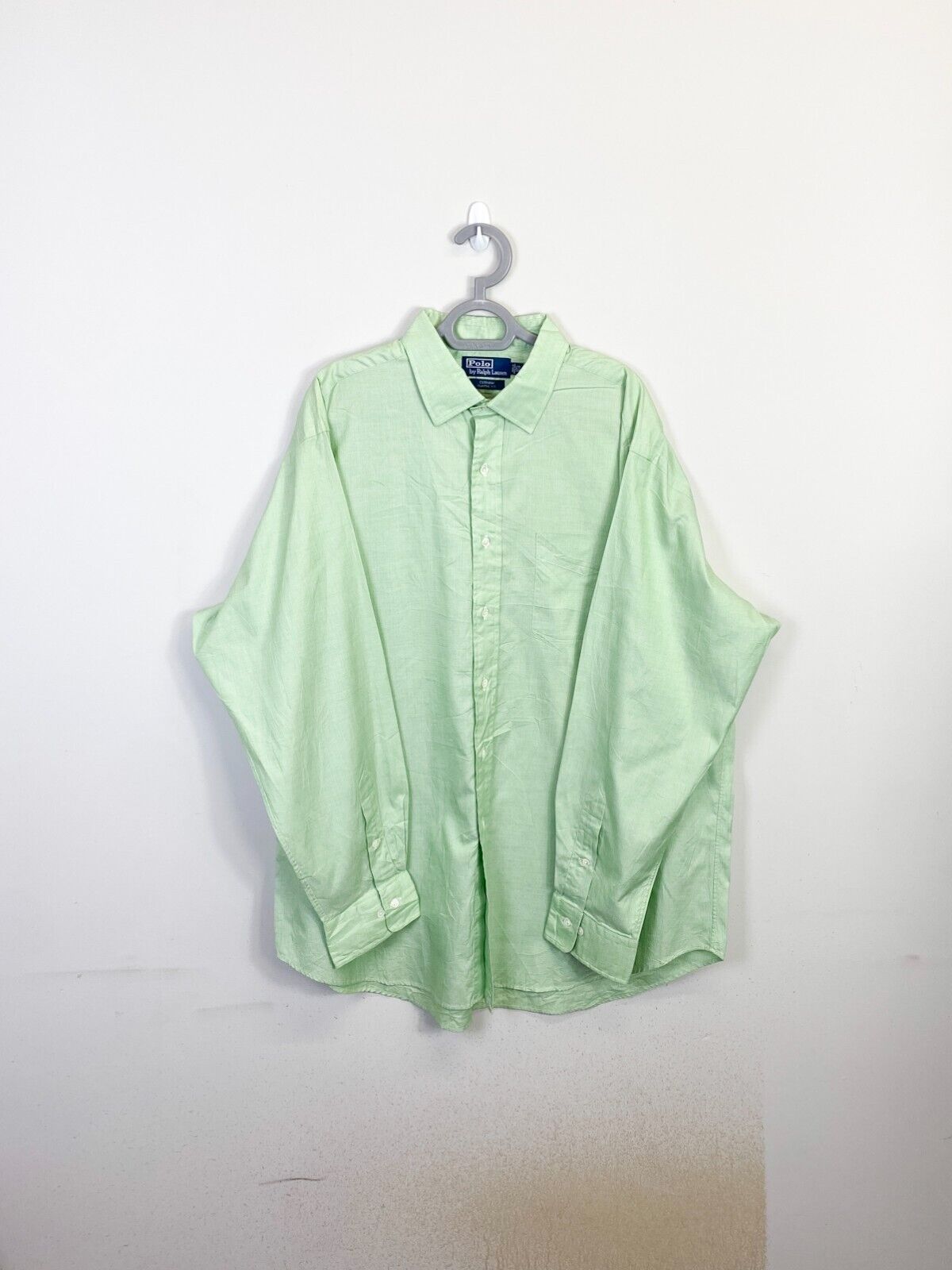 Ralph Lauren Dress Shirt Mens Large Green Curham Classic Fit Pockets Button Down