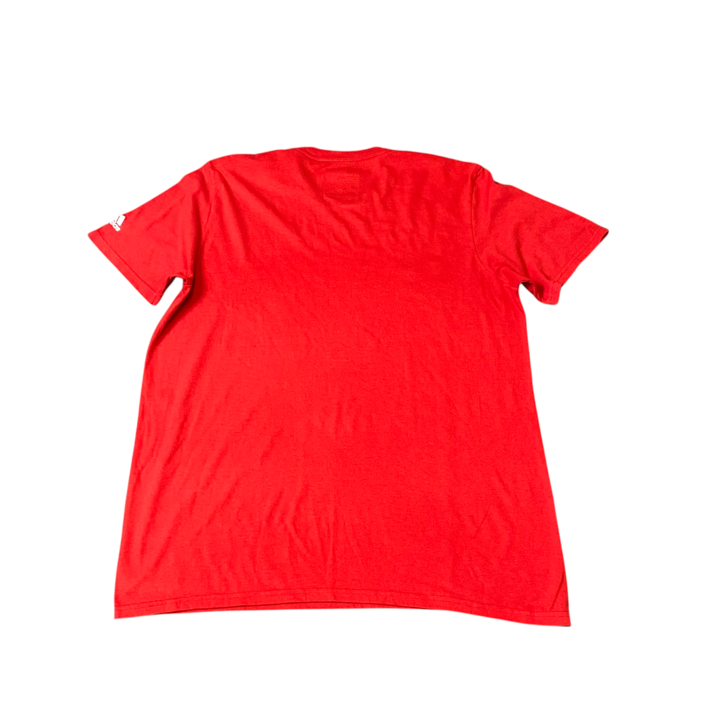 adidas Tee Shirt Mens Large Red Spellout Logo Short Sleeve Go To Performance