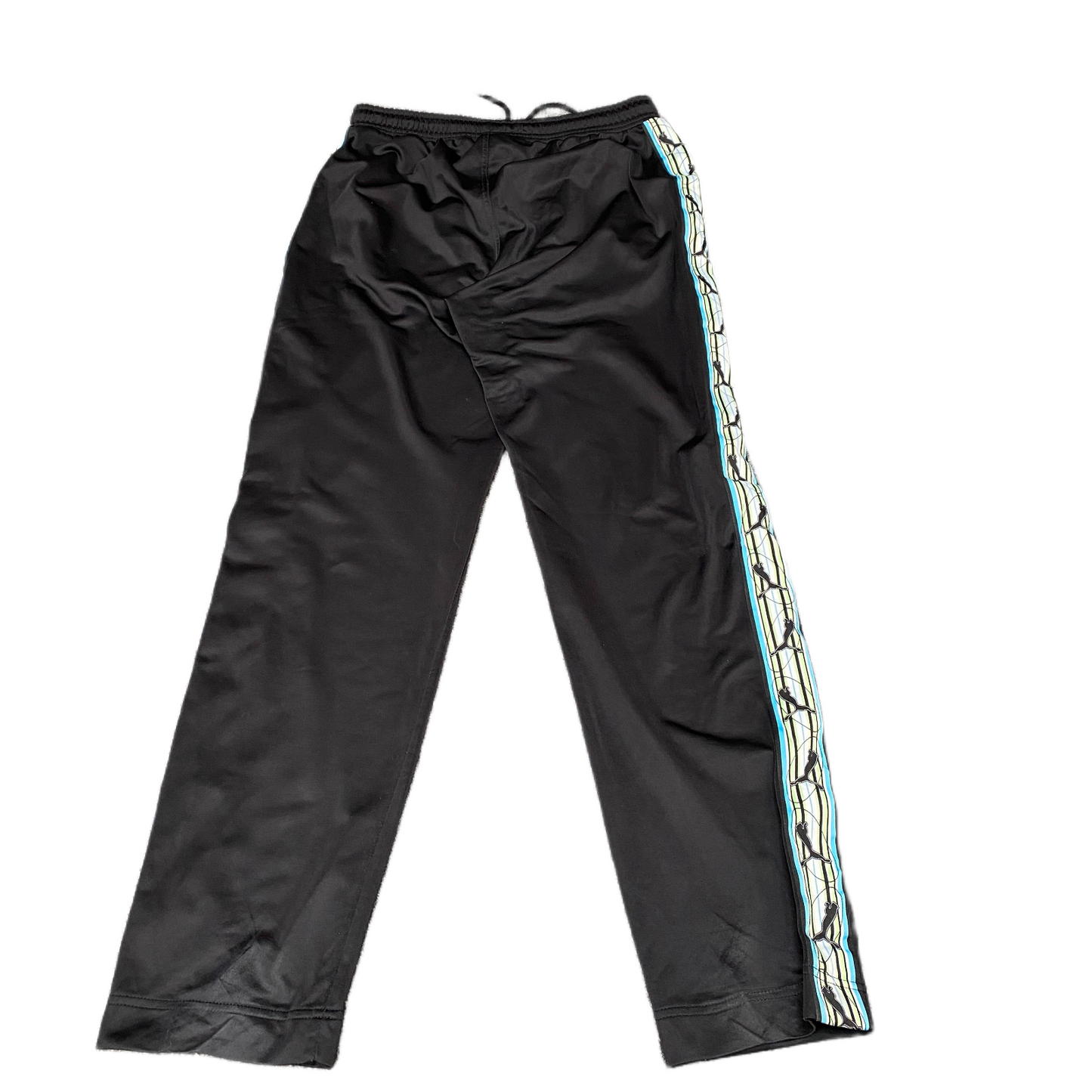 PUMA Joggers Fits as Mens 31" Waist Black Side Panel Straight Leg Track Trouser