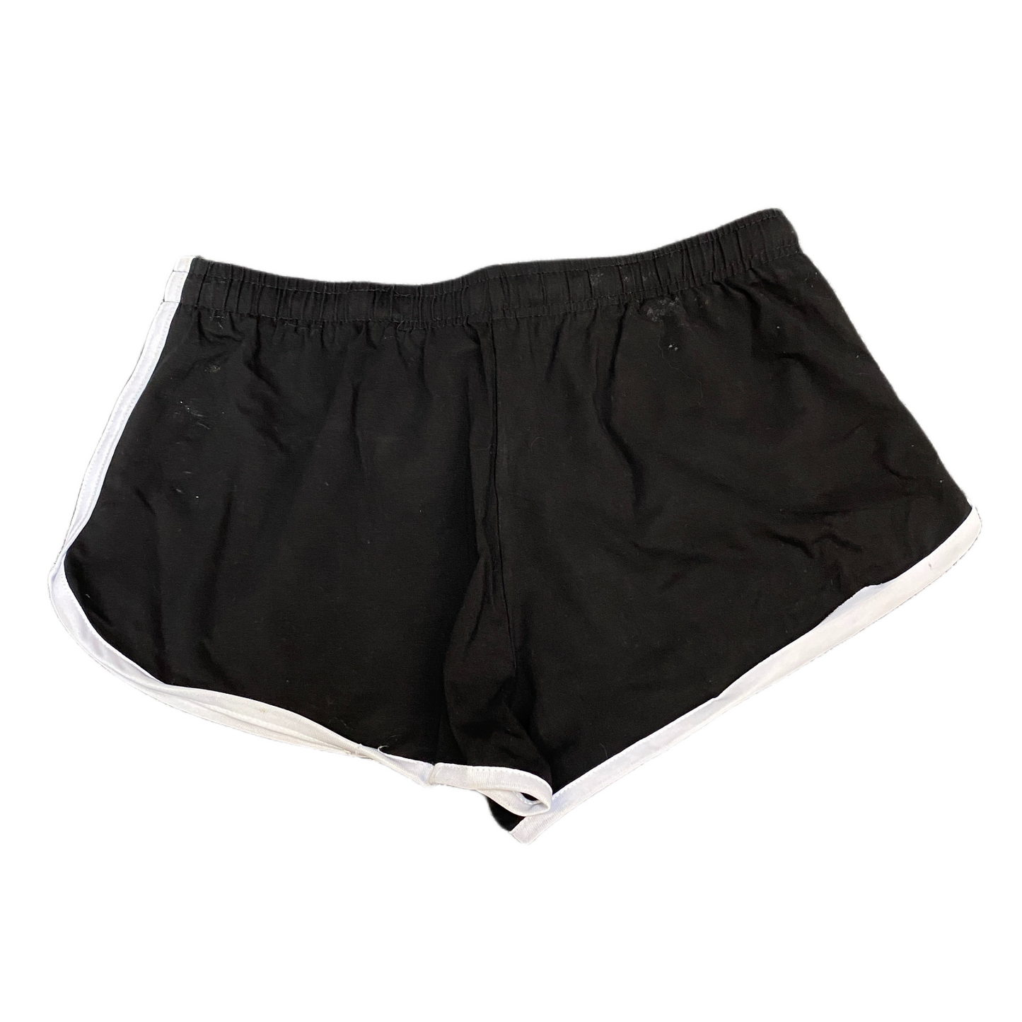 Running Sprinter Shorts Womens XL 28" Waist Black Athletic Workout Dolphin Hem