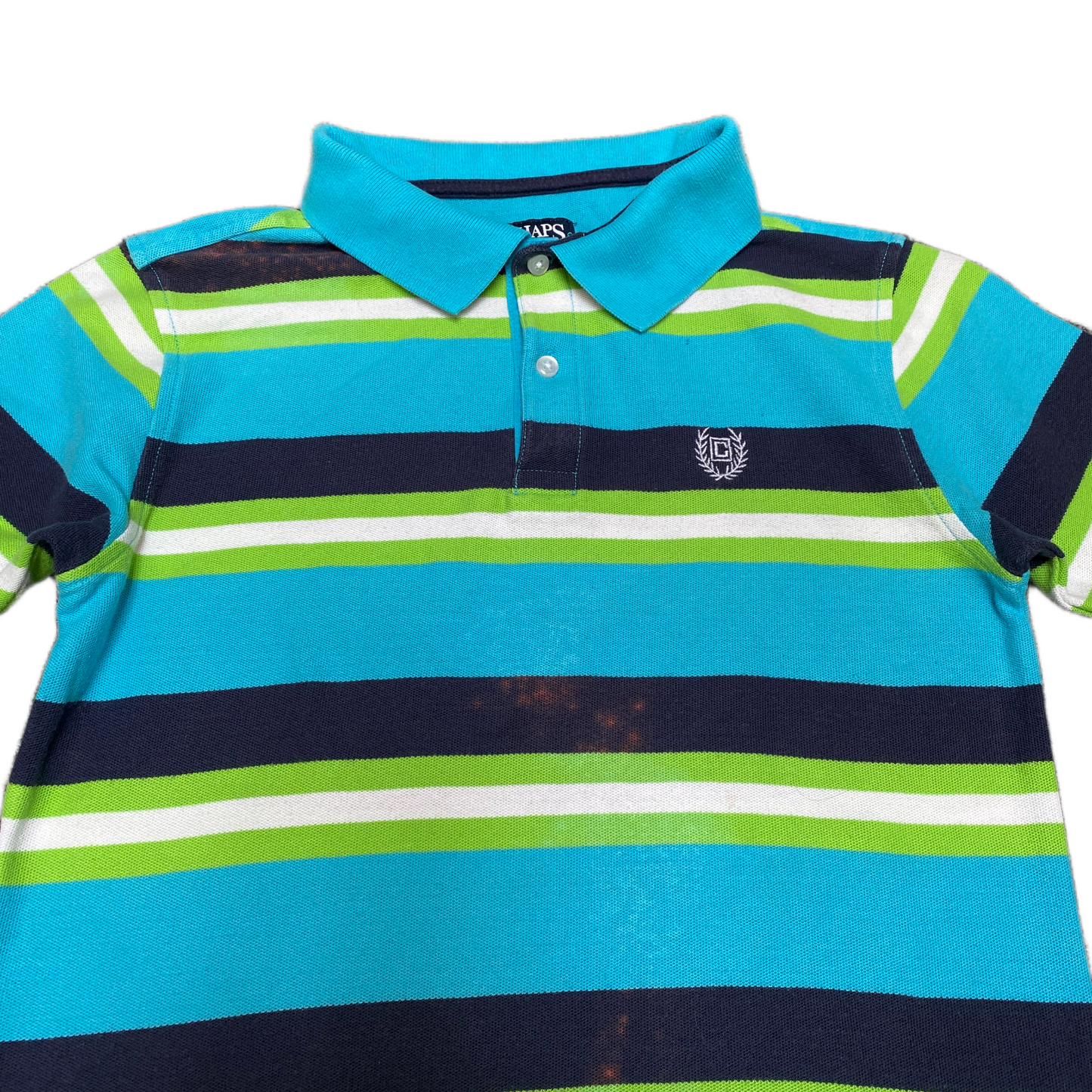 Vtg Chaps Polo Shirt Womens Small Multi Striped Stretch Golf Performance Popover