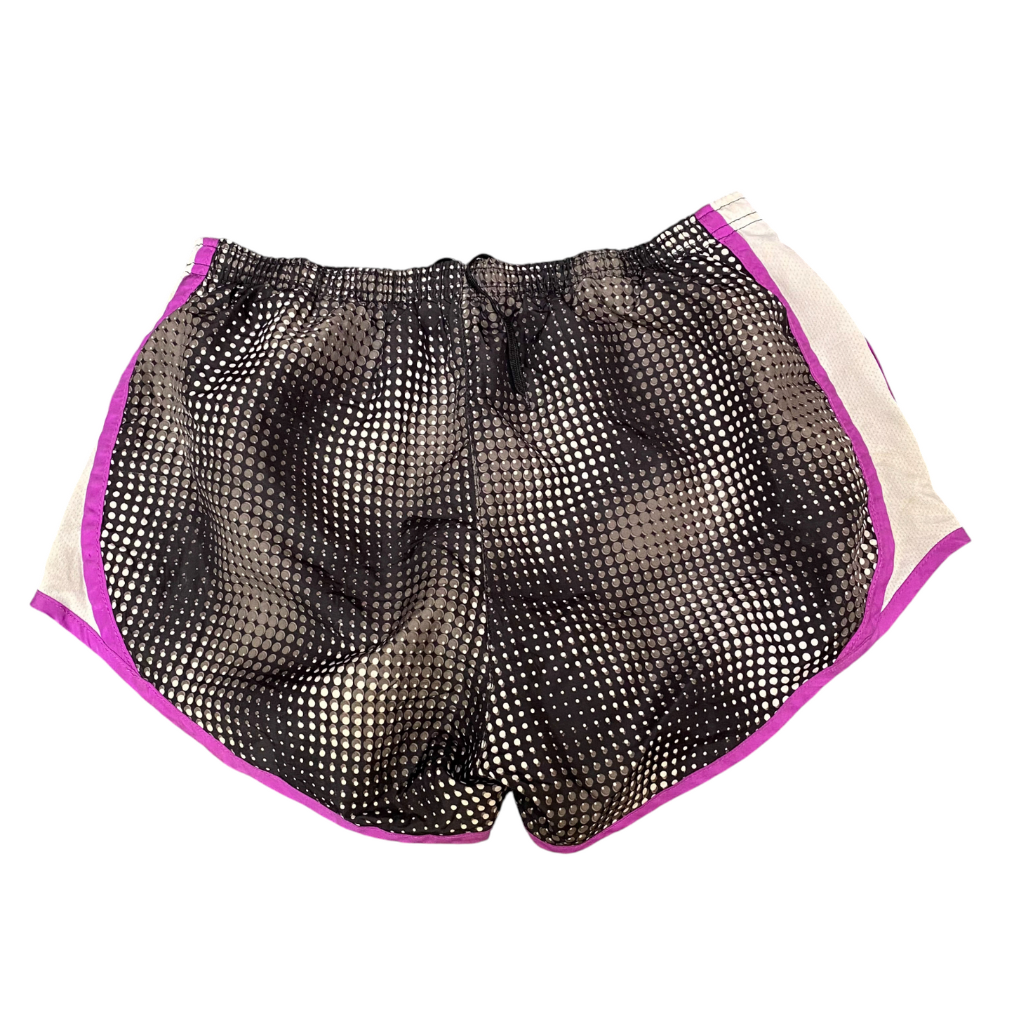 Running Sprinter Shorts Womens M Black Grey Polka Dot Drawstring Elastic Waist