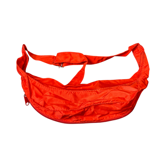 Womens Outdoor Fanny Pack Banana Shape Bum Bag Orange Zipper Up Adjustable Strap