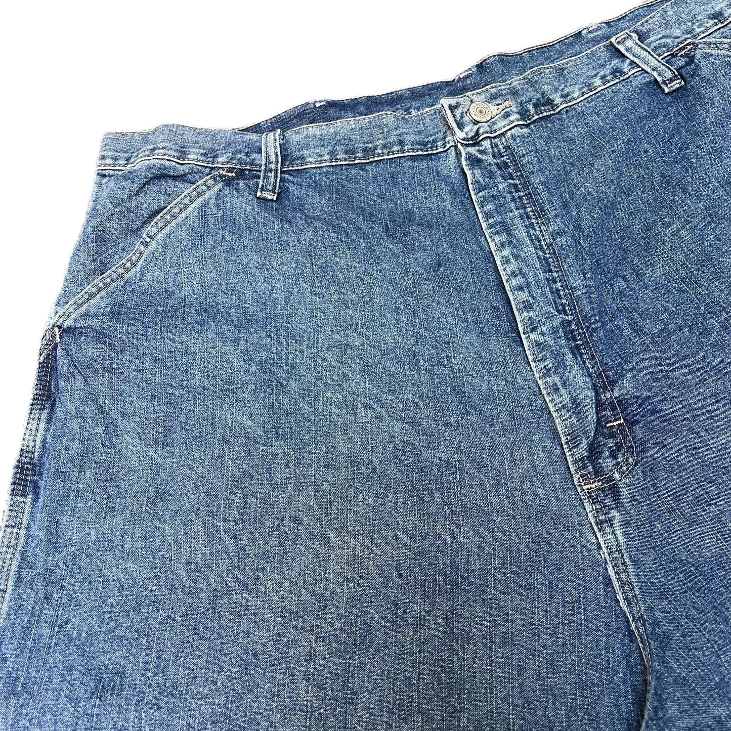 Wrangler Carpenter Shorts Fits as Mens XL 42" Waist Blue Denim Utility Outdoor
