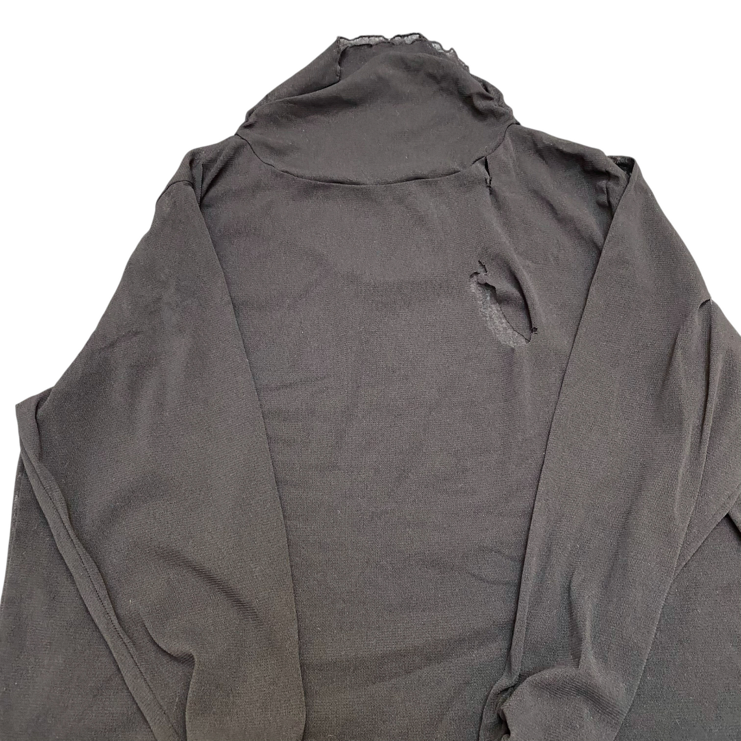 Womens Blouse Top M Black Solid Long Sleeve Oversized Turtle Neck Pullover