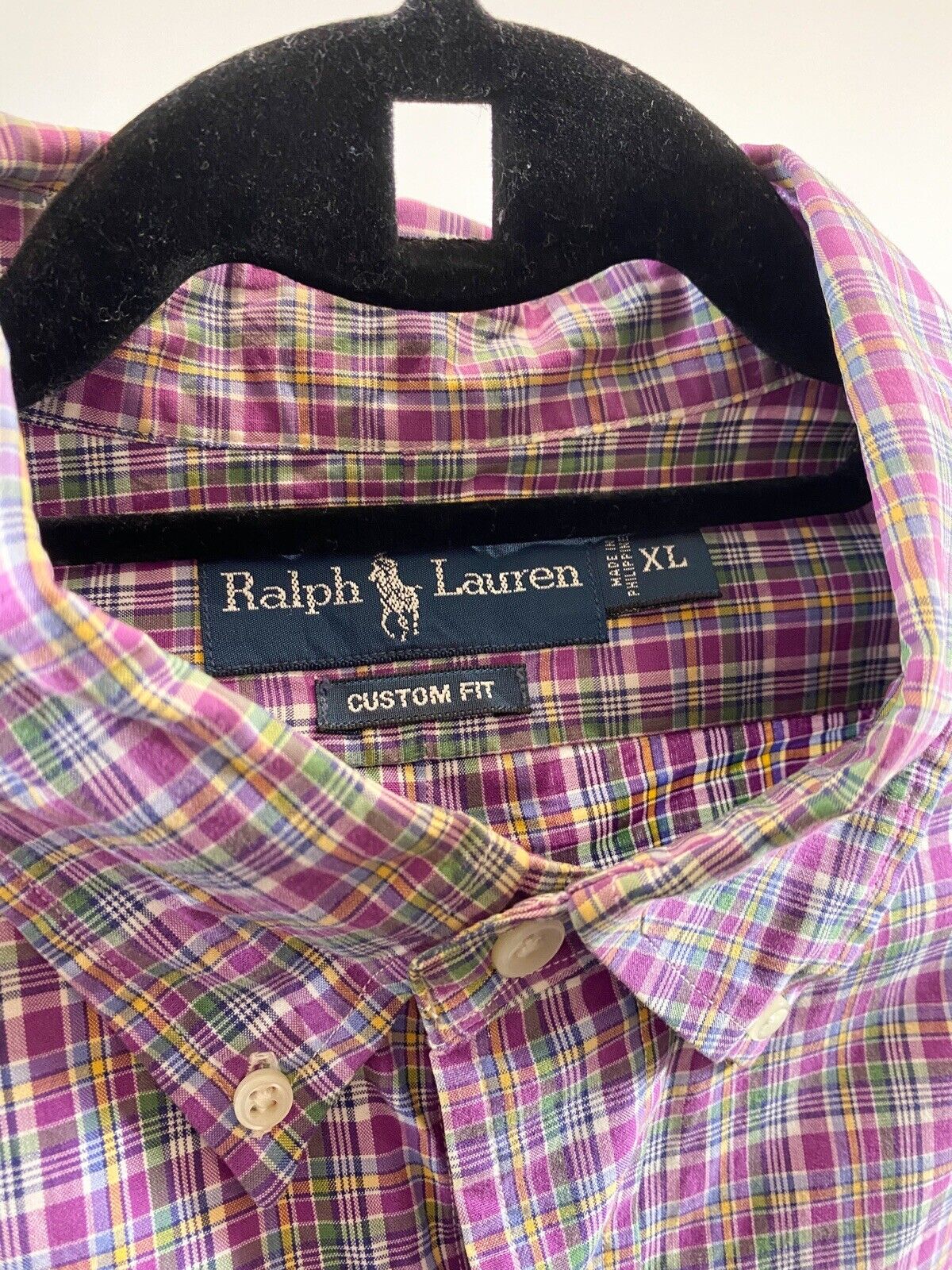 Ralph Lauren Buttoned Shirt Mens XL Pink Multicoloured Check Long Sleeve Pony