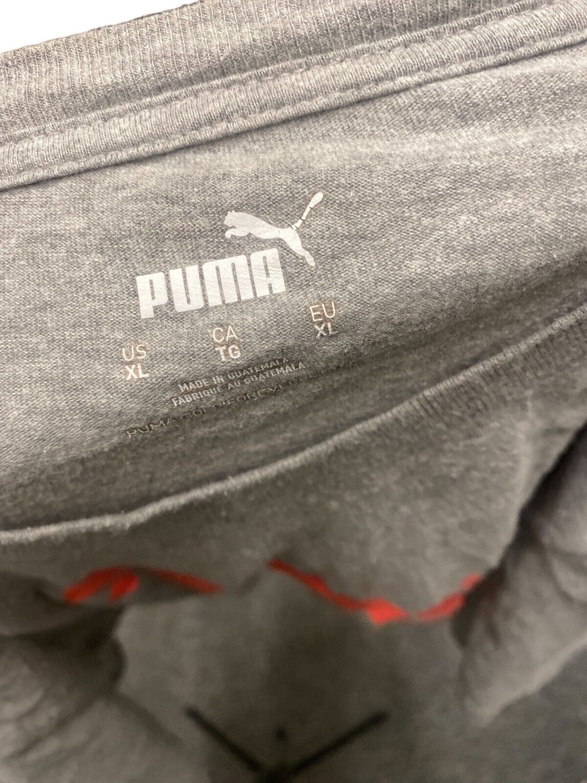 Puma T-Shirt Grey Mens XL Chest Logo