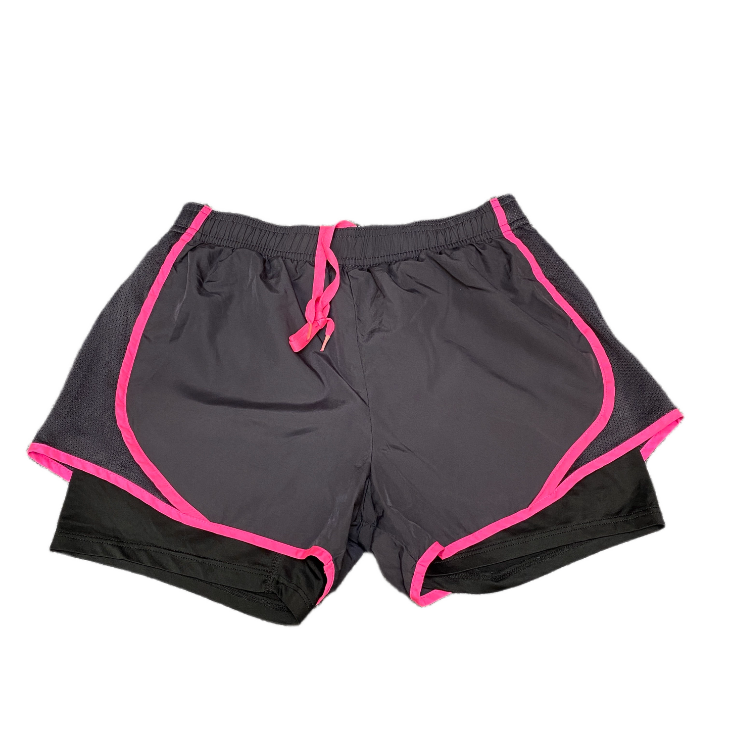 Running Sprinter Shorts with Liner Womens S 24" Waist Black Workout Dolphin Hem