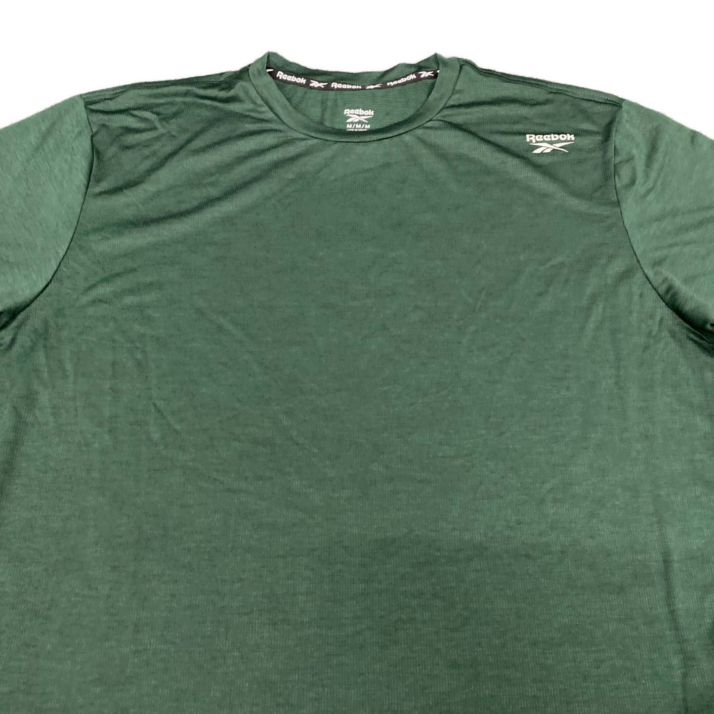 Reebok Activewear T-Shirt Fits as Mens Medium Green Short Sleeve Crew Neck