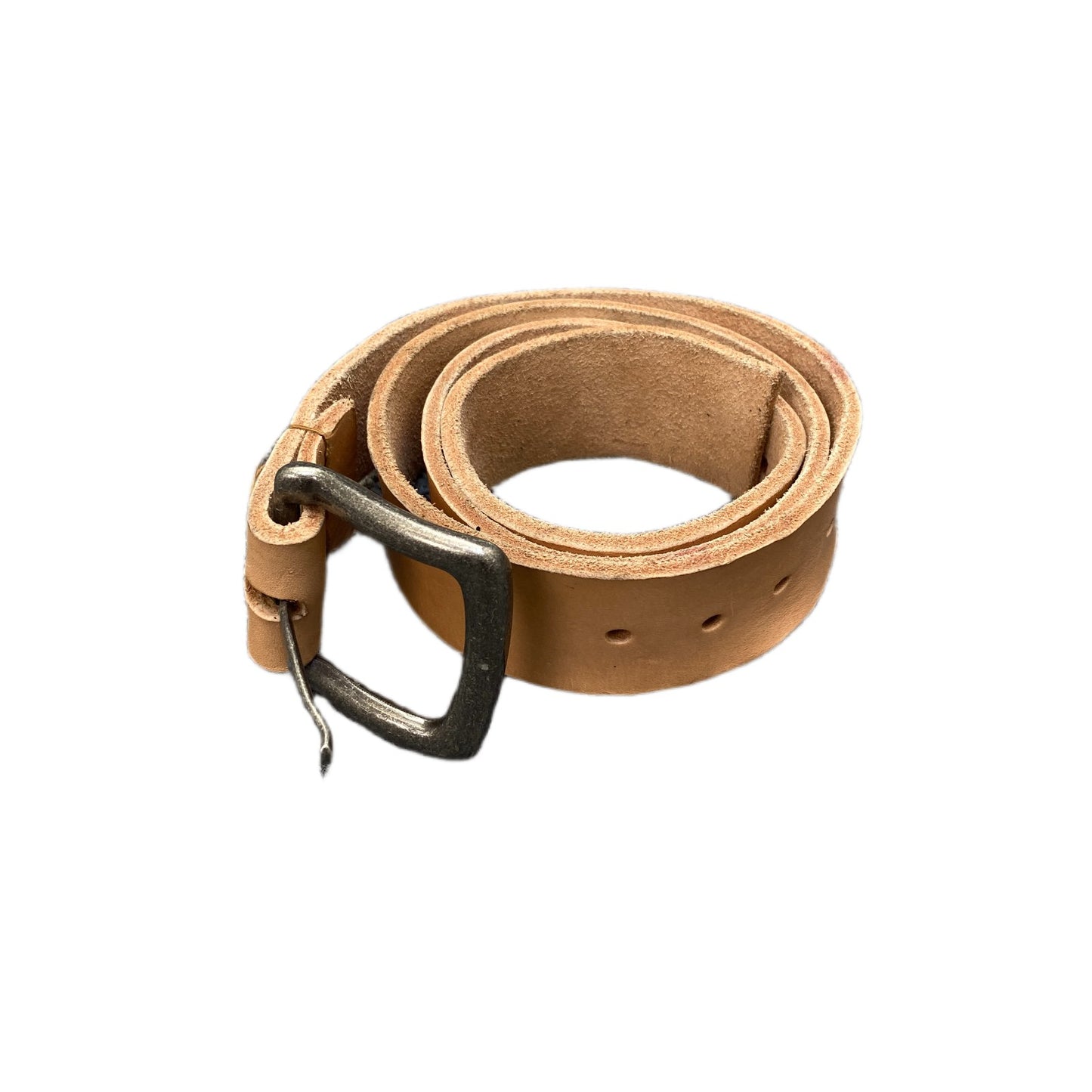 Waist Belt Mens Tan Leather Adjustable Classic Silver Pin Buckle 39 inches