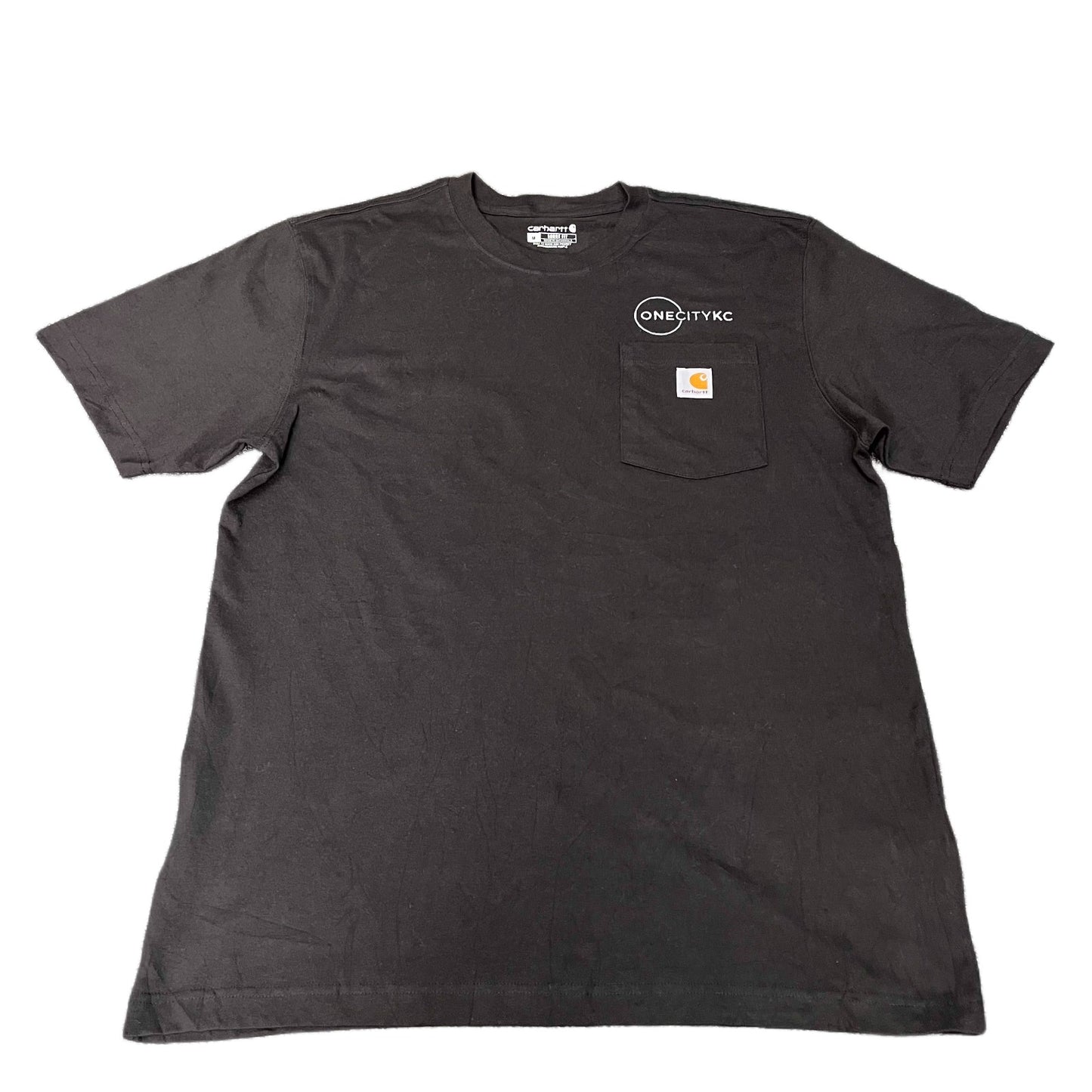 Carhartt Pocket T-Shirt Mens Medium Black One City KC Loose Fit Short Sleeve Tee