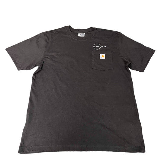 Carhartt Pocket T-Shirt Mens Medium Black One City KC Loose Fit Short Sleeve Tee