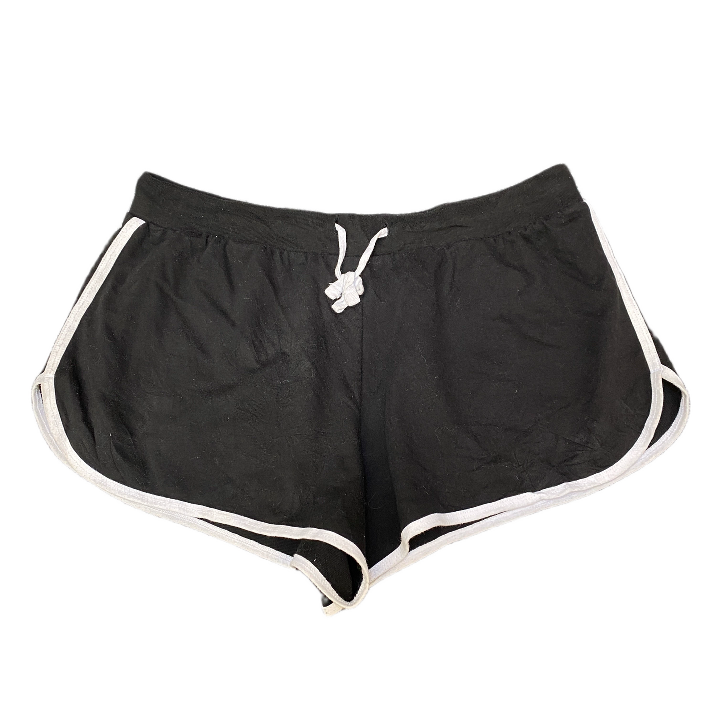 Running Sprinter Shorts Women Large Black 31" Waist Gym Athletic Fit Dolphin Hem
