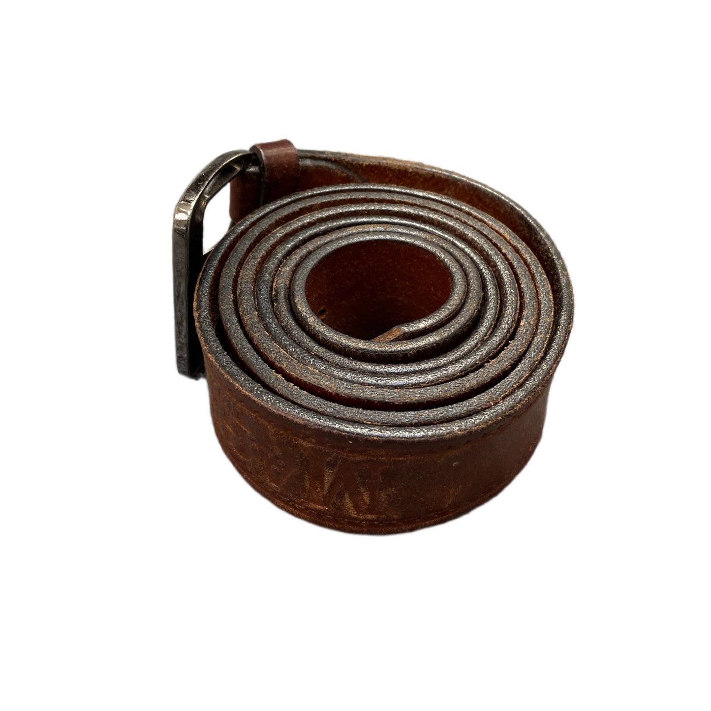 Magnum Jeans Waist Belt Mens Brown Leather Adjustable Silver Buckle 51.5 Inches