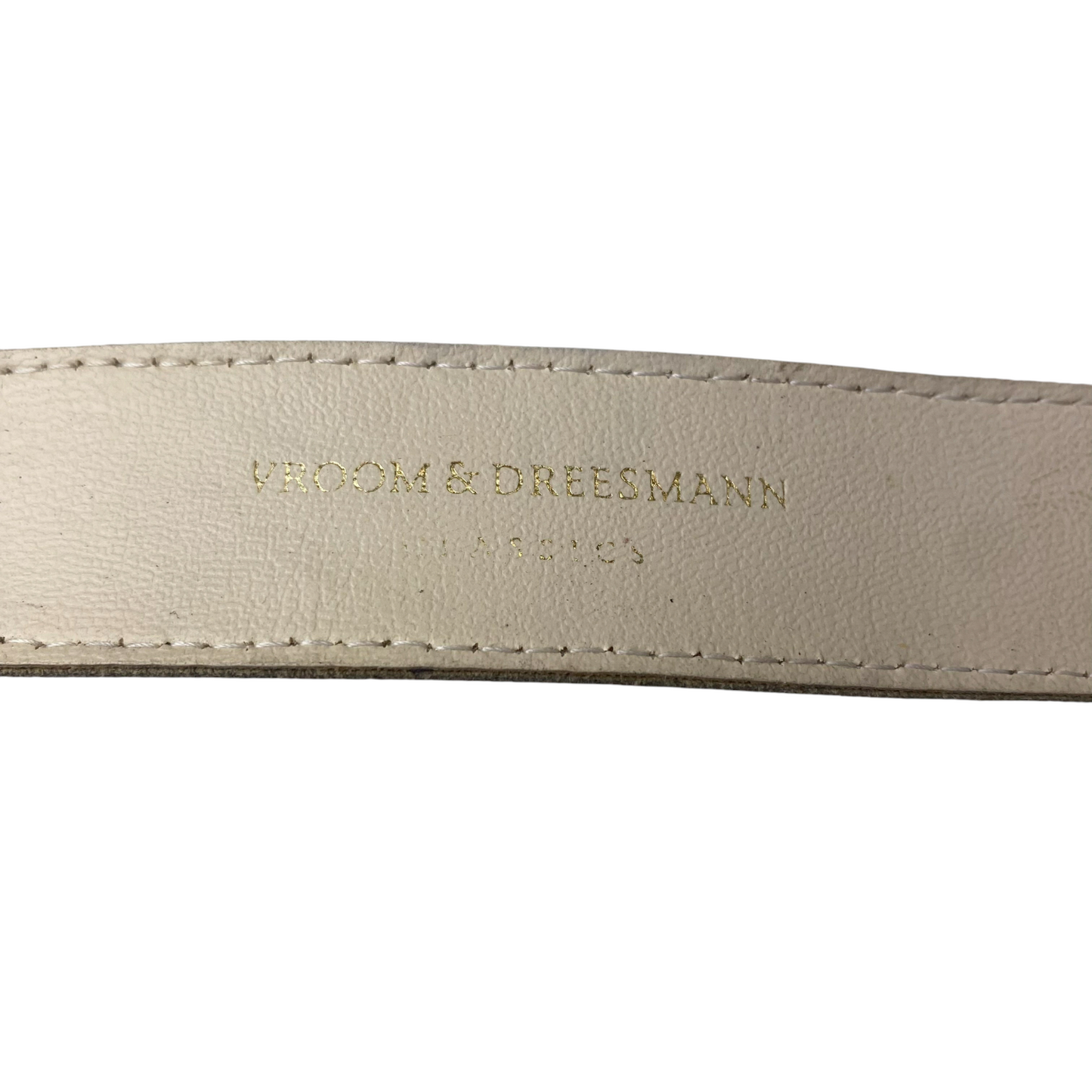 Vroom & Dreesmann Classic Waist Belt Womens Size 41 in Ivory Gold Tone Buckle