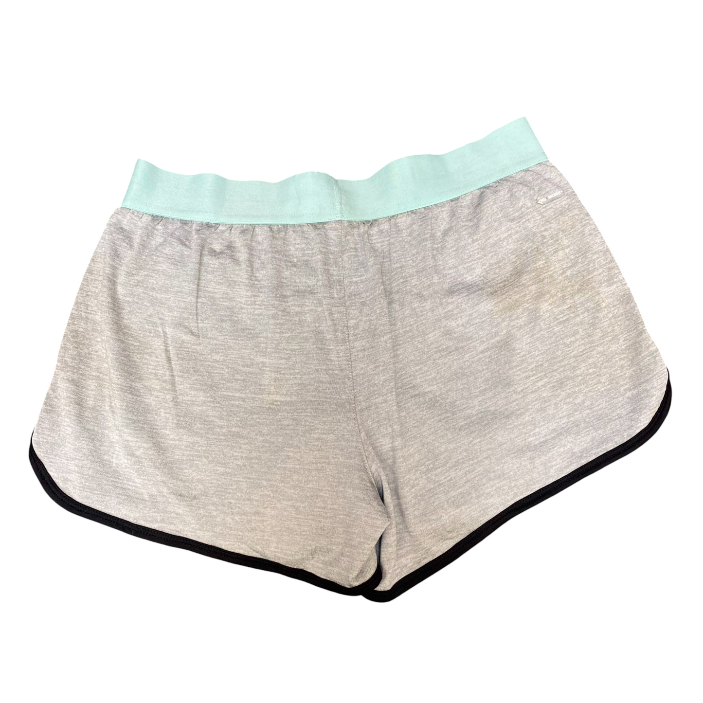 Running Sprinter Shorts Women Small Grey Semi Fitted Stretch Workout Dolphin Hem