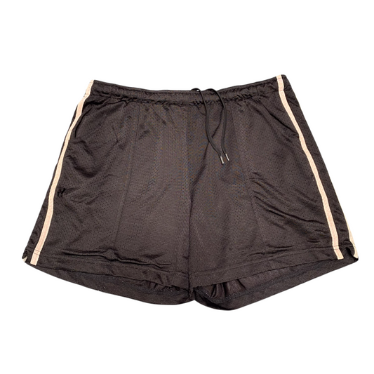 Athletech Shorts Mens Large Black Mesh Elastic Waist Drawstring Athletic Running