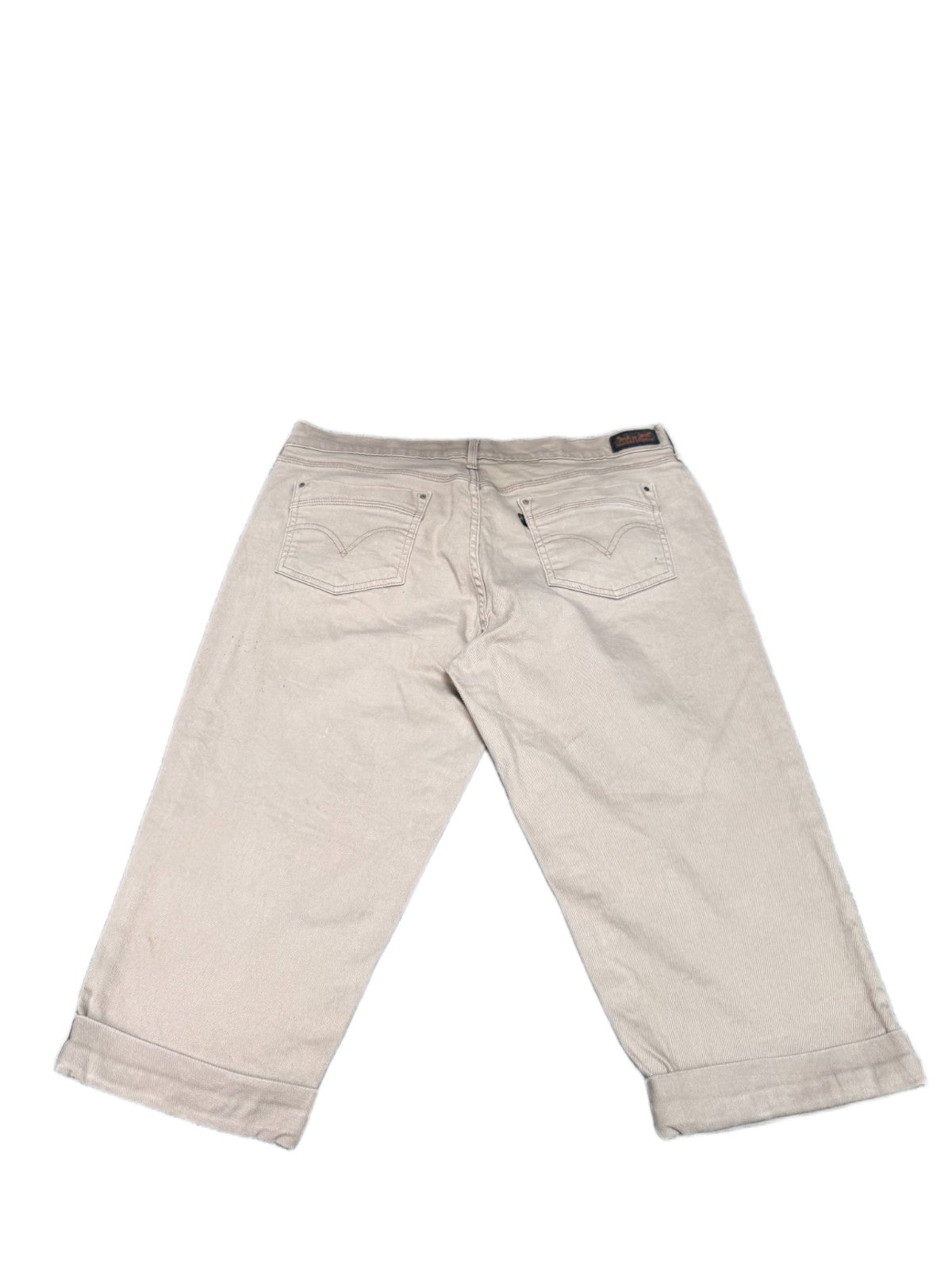 Levi's Capri Jeans Fits as Womens 2XL 37" Waist Tan Denim Cuffed Straight Leg