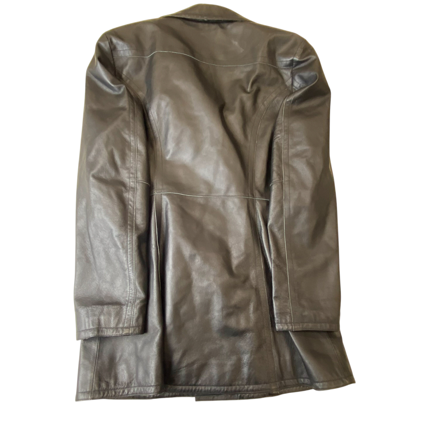 Different Leather Blazer Jacket Womens Medium Black Notch Lapel Single Breasted