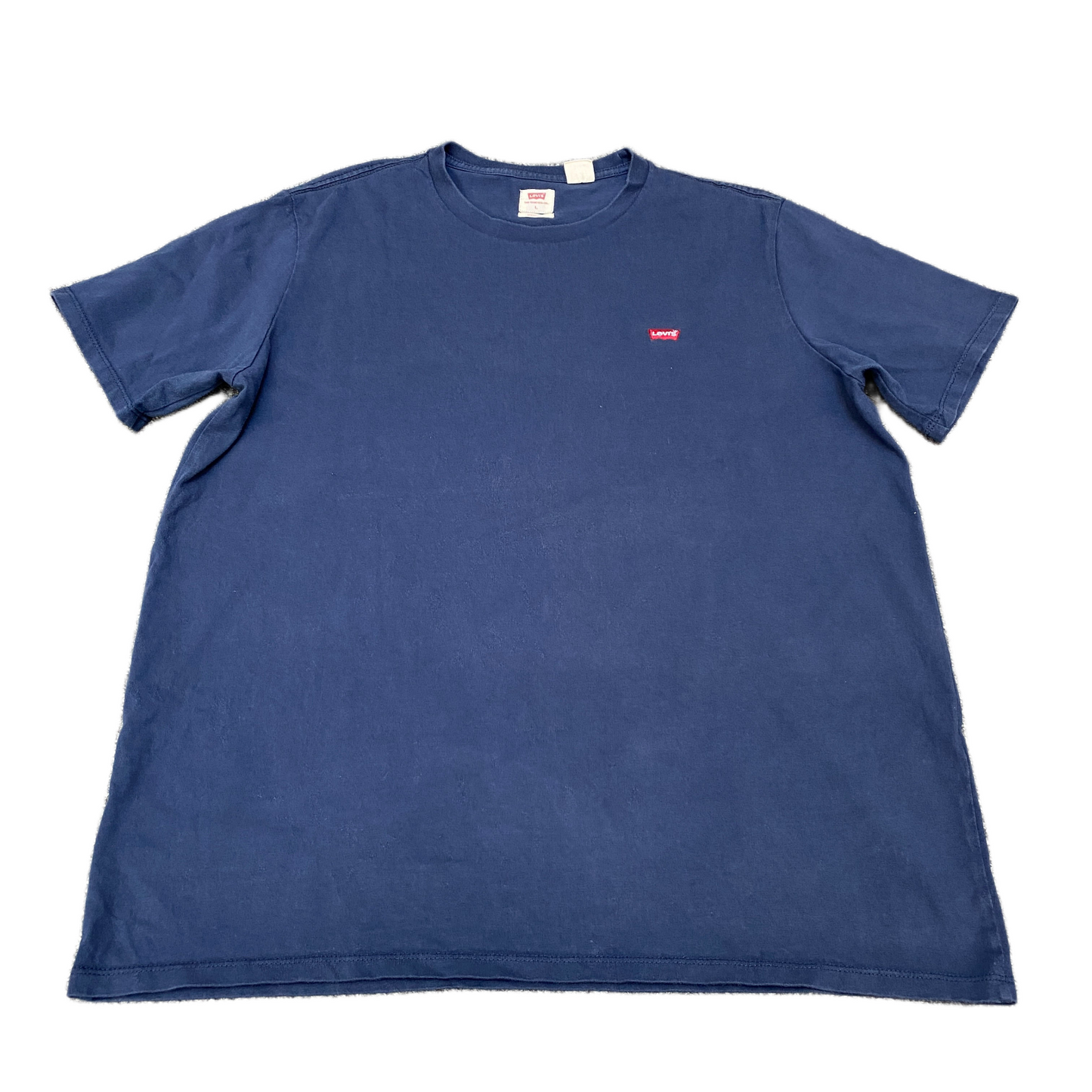 Levi's T-Shirt Mens L Navy Standard Fit Short Sleeve Crew Neck Logo Pullover Tee