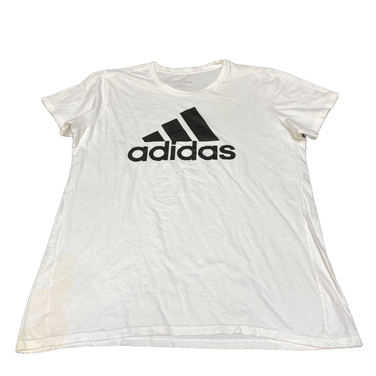 Adidas Amplifier T-Shirt Womens Medium White Graphic Logo Crew Neck Pullover Tee
