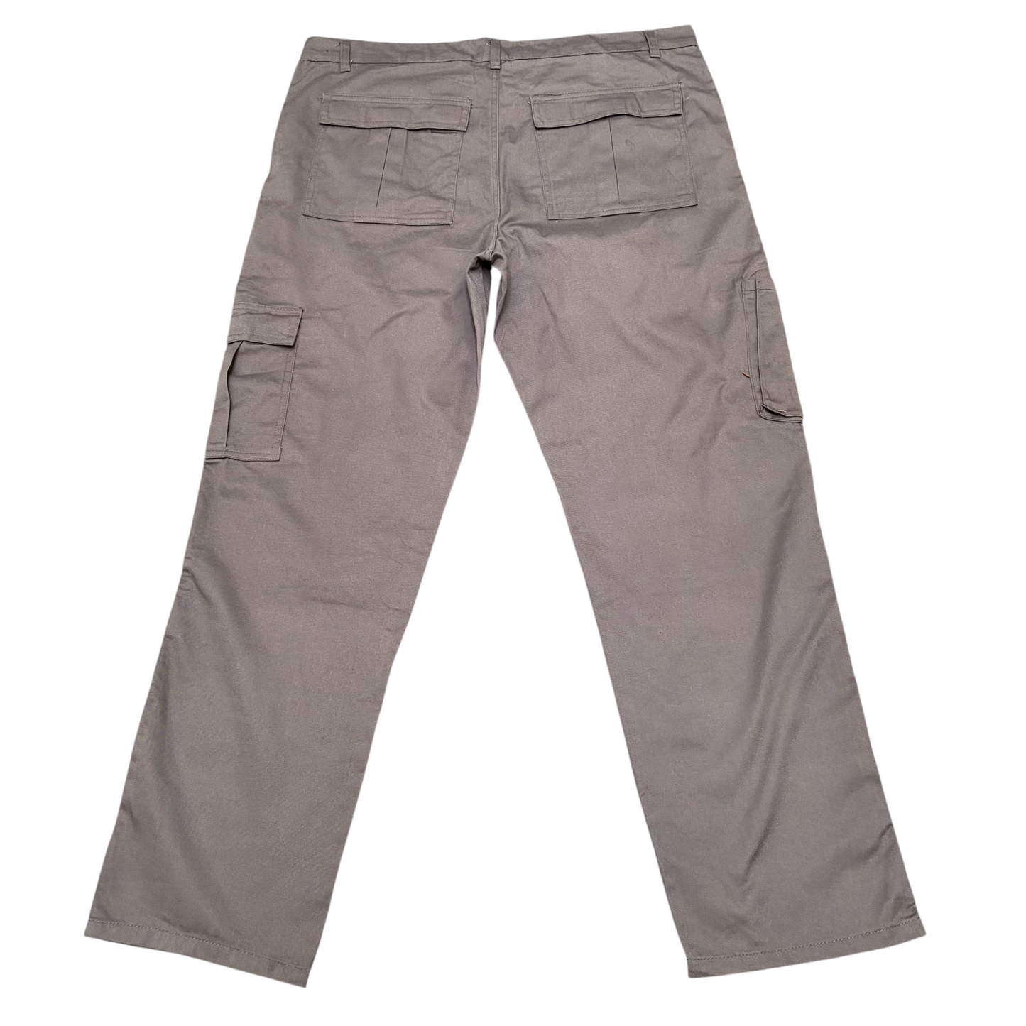 Carpenter Trousers Men's XL Grey Cargo Pockets Straight Leg Workwear Outdoor