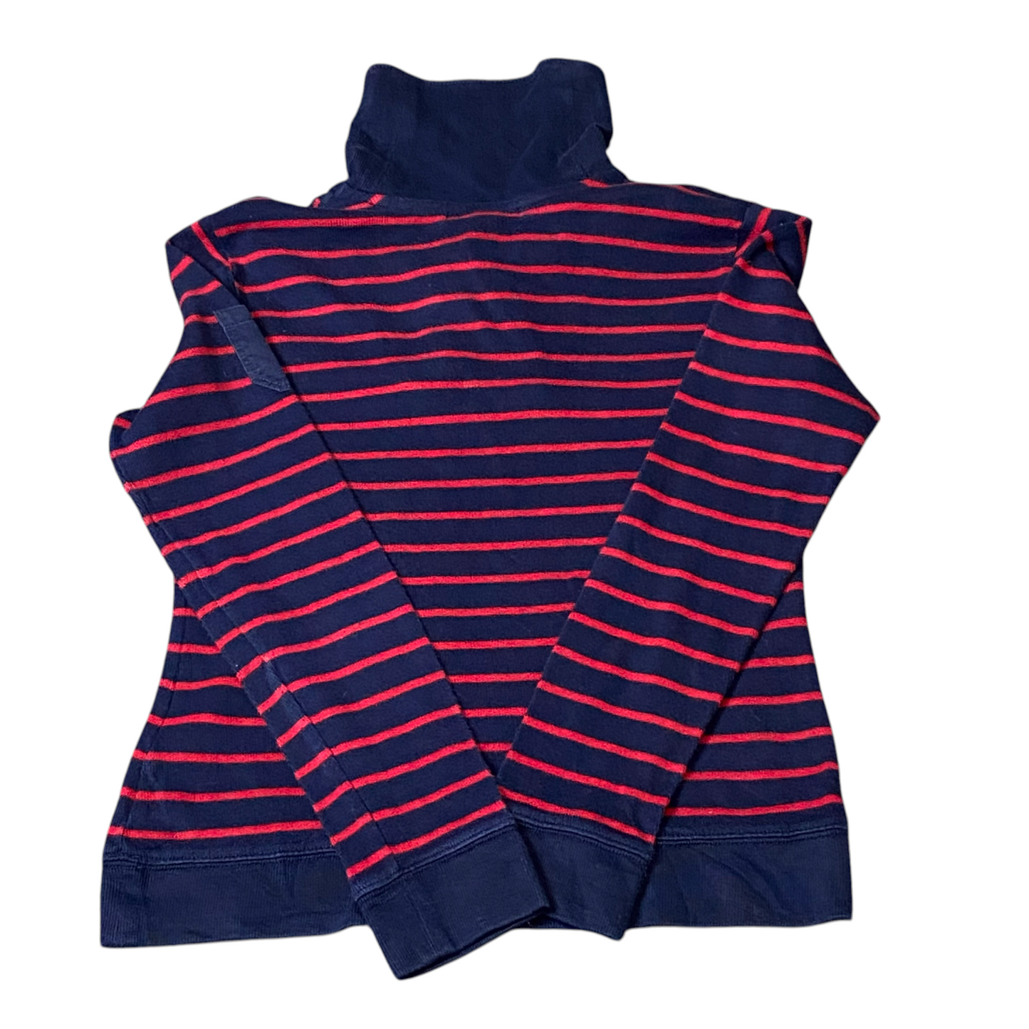 Ralph Lauren Jumper Womens Small Blue Red Striped Shawl Collar Toggle Front