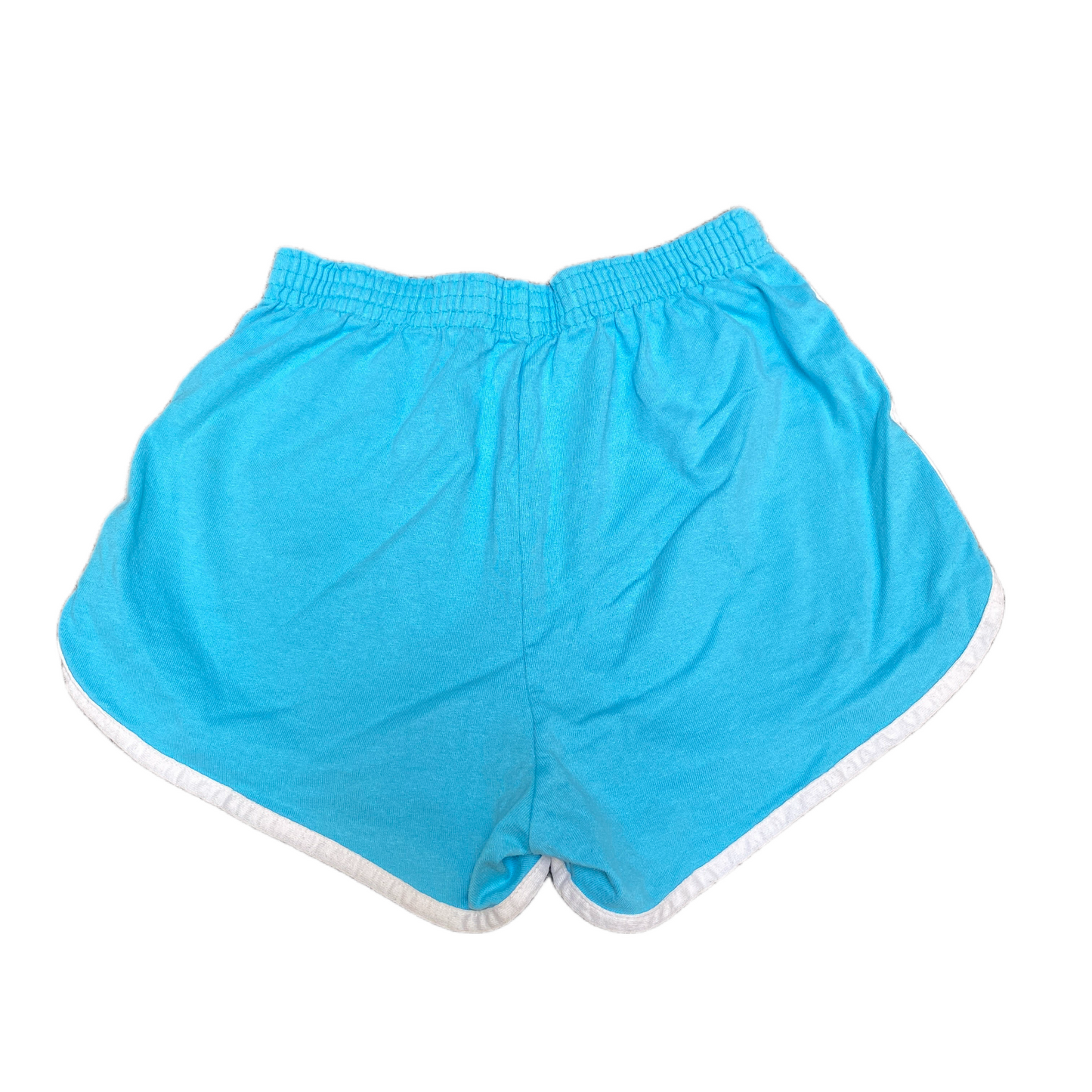 Running Sprinter Shorts Womens M 23" Waist Blue Athletic Gym Workout Dolphin Hem