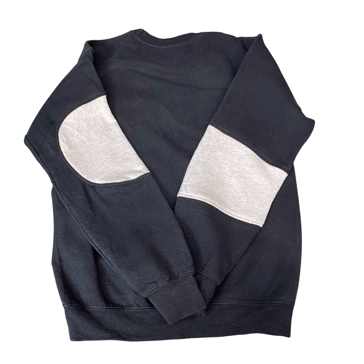 Nike Reworked Sweatshirt Mens S Black Grey Embroidered Spellout Logo Vintage Y2K