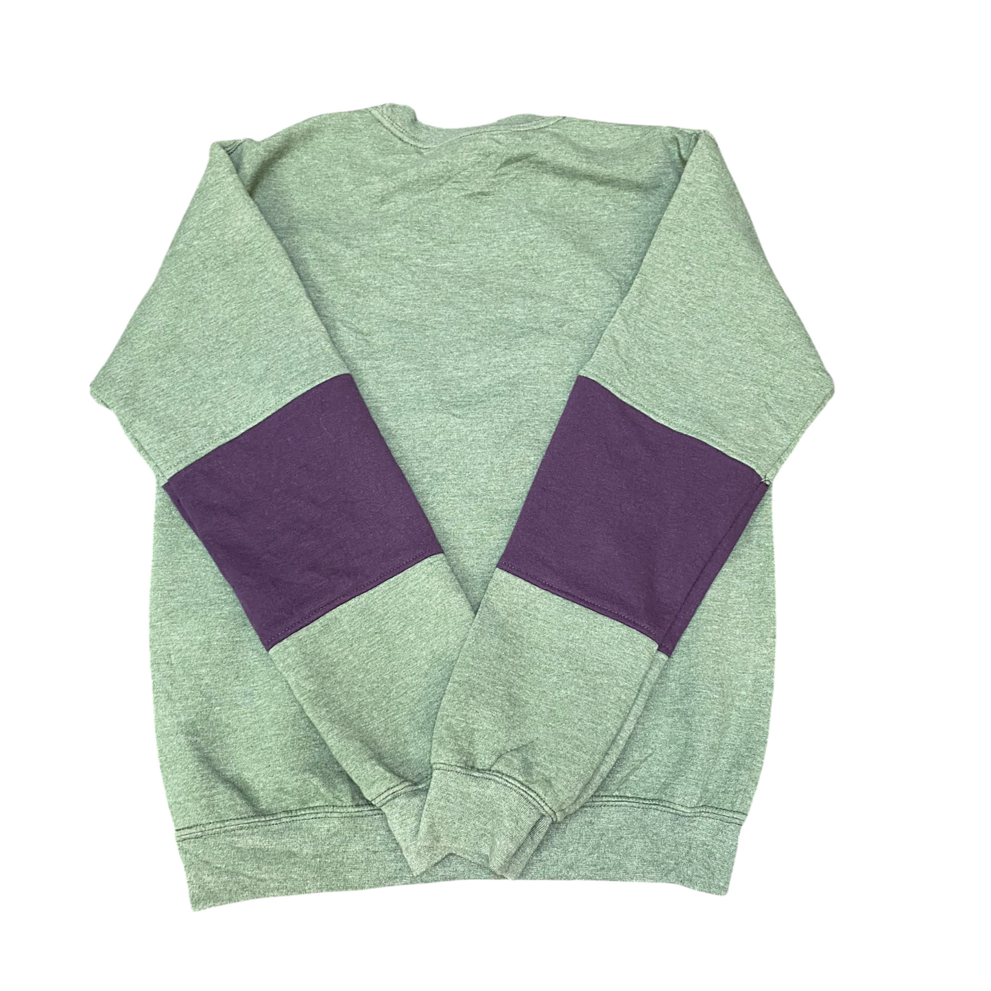 Nike Reworked Sweatshirt Mens Small Green Purple Embroidered Spell Out Logo Y2K