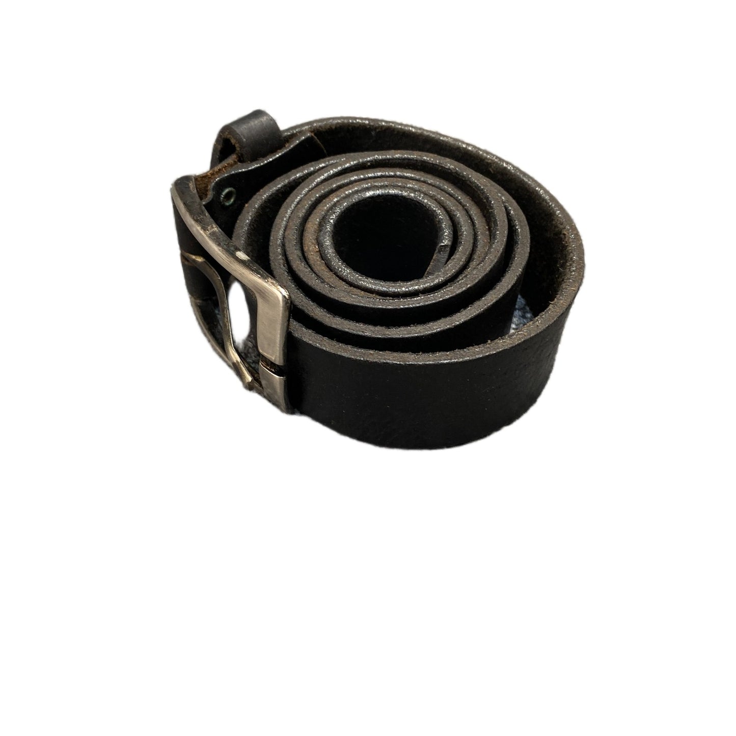 Naot Waist Belt Mens Large Black Leather Adjustable Silver Buckle 41.5 Inches