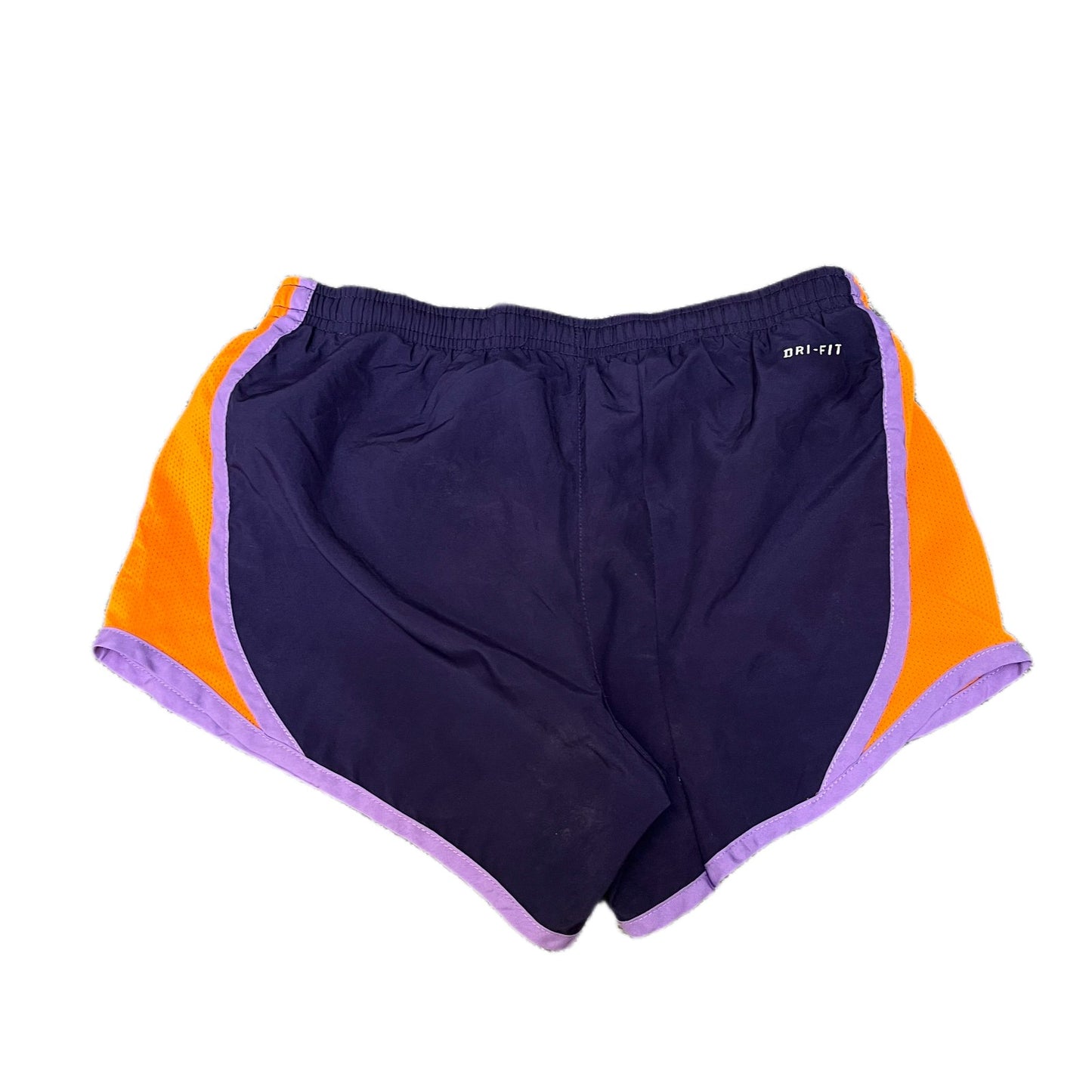 Nike Dri-FIT Running Shorts Fits as Womens S 24" Waist Purple Orange Dolphin Hem