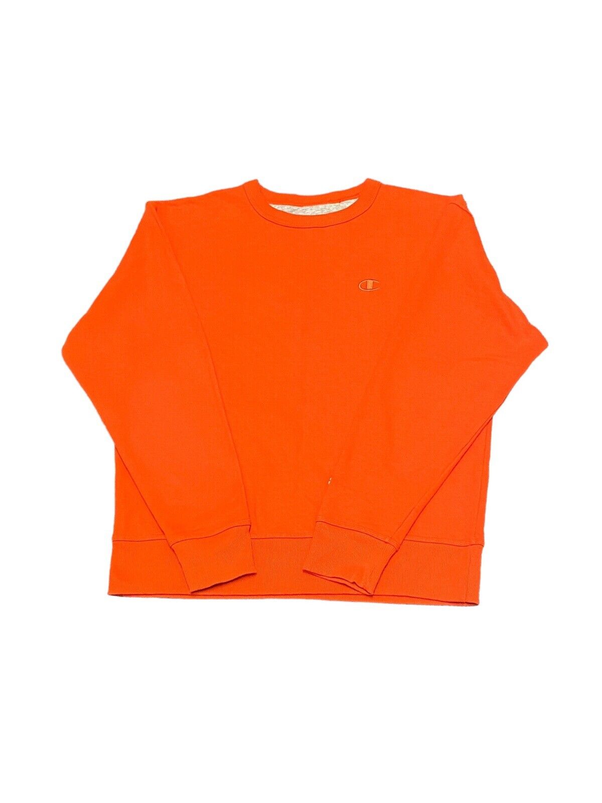 Champion Sweatshirt Orange Mens M Chest Logo