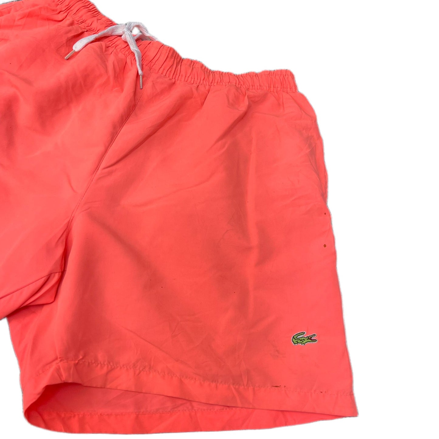 Lacoste Swim Shorts Fits as Mens XS 27" Waist Neon Orange Lightweight Drawstring