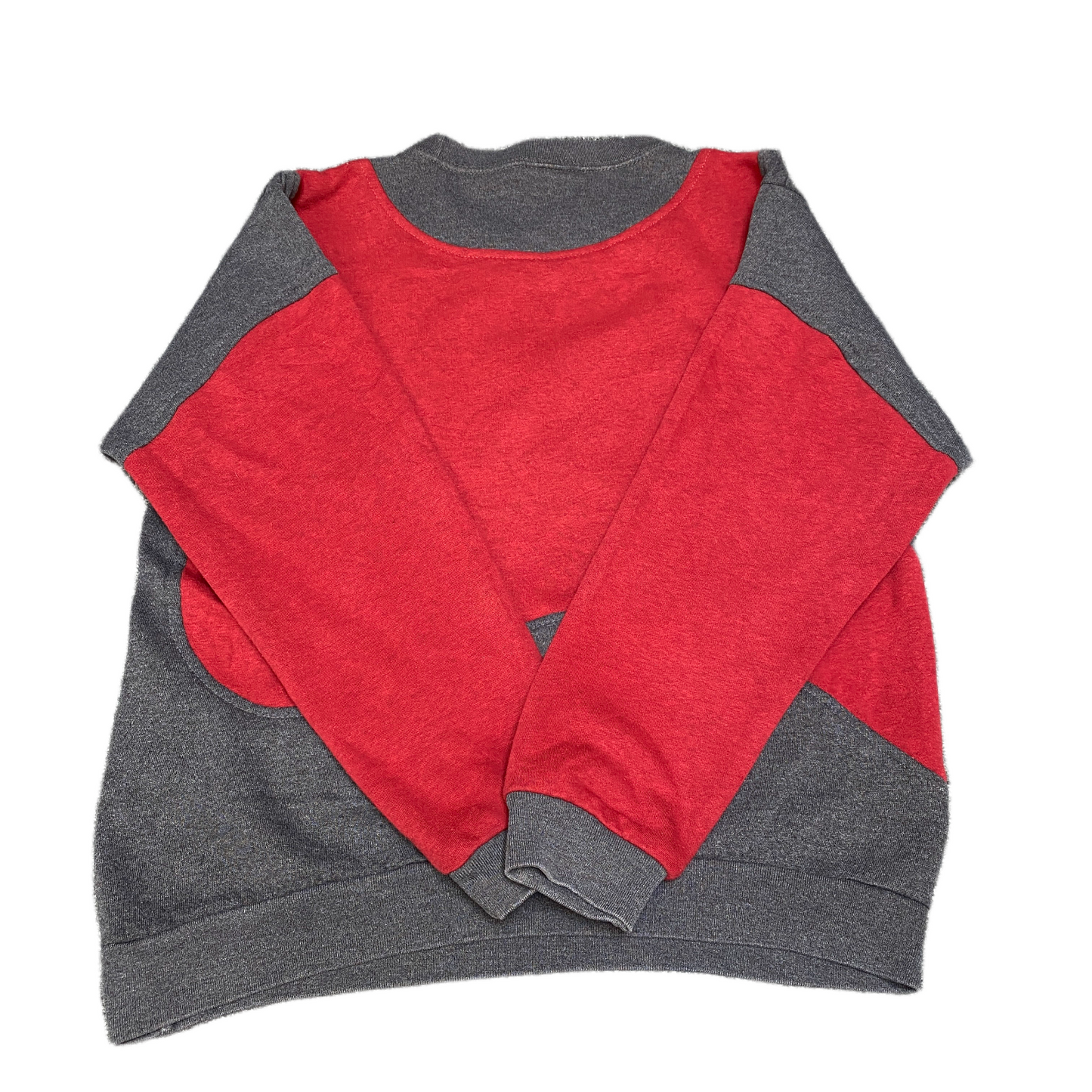 Nike Reworked Sweatshirt Mens S Red Grey Embroidered Spellout Logo Vintage Y2K