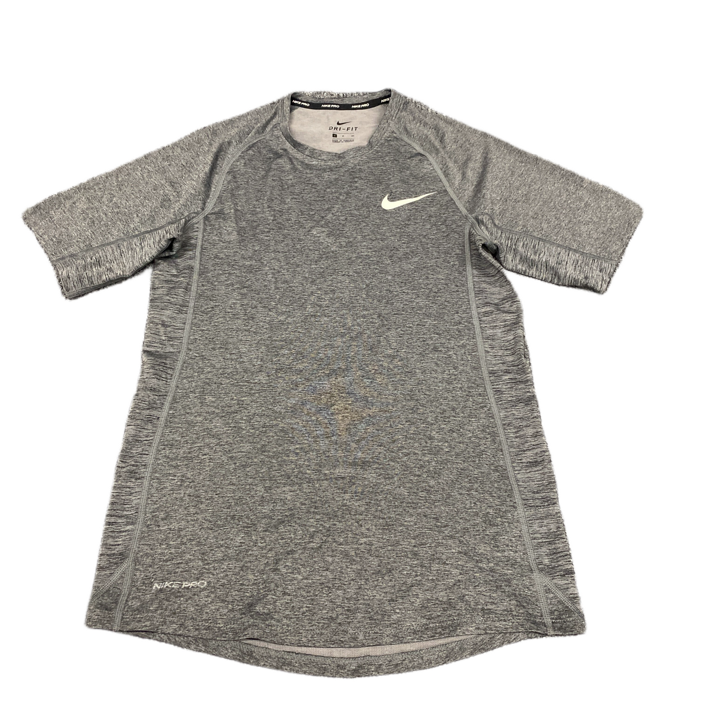 Nike Pro Dri-FIT Activewear T-Shirt Girls S Grey Short Sleeve Crew Neck Pullover