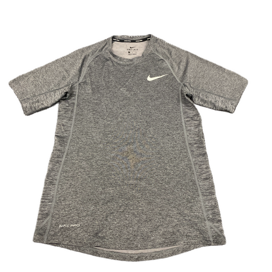 Nike Pro Dri-FIT Activewear T-Shirt Girls S Grey Short Sleeve Crew Neck Pullover