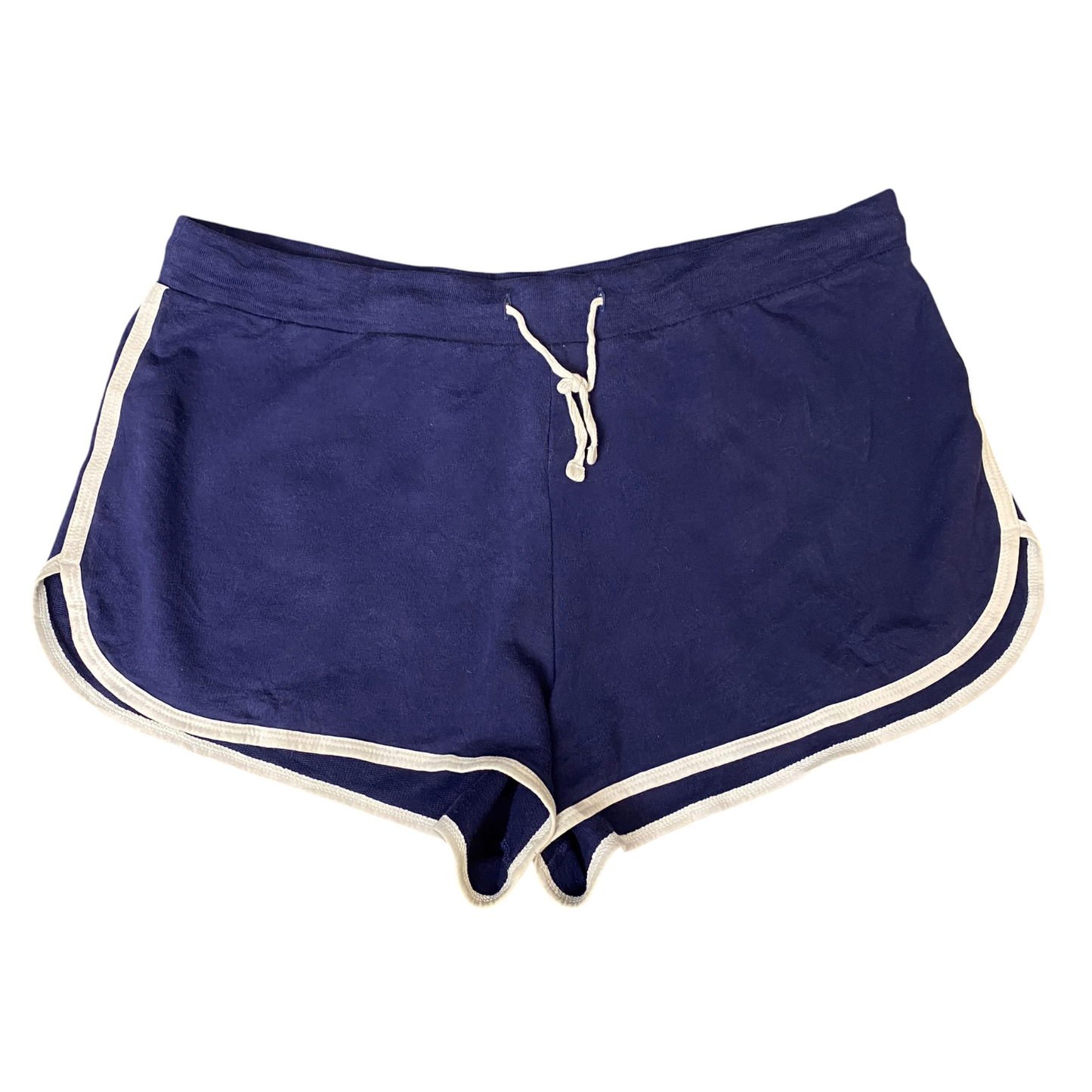 Running Sprinter Shorts Womens Large Blue Stretch Athletic Workout Dolphin Hem