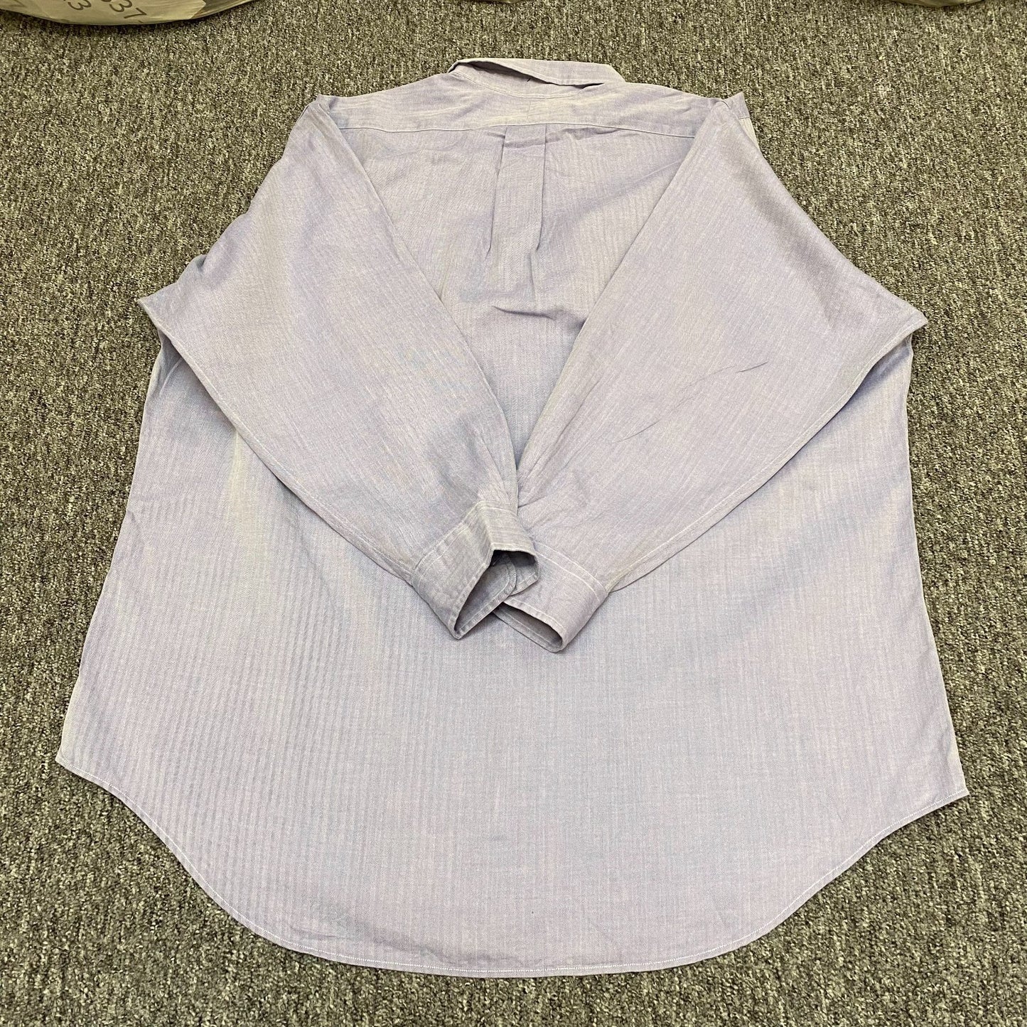 Ralph Lauren Formal Shirt Mens XL Blue Herringbone Yarmouth Logo Button Down