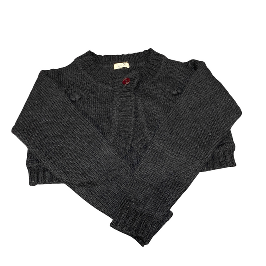 Best.S Isamu Crop Cardigan Jumper Womens Large Black Knit Long Sleeve One Front