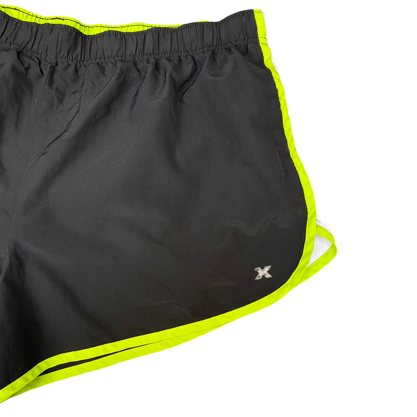 Running Sprinter Shorts Womens XL Black Gym Performance Semi-Fitted Dolphin Hem