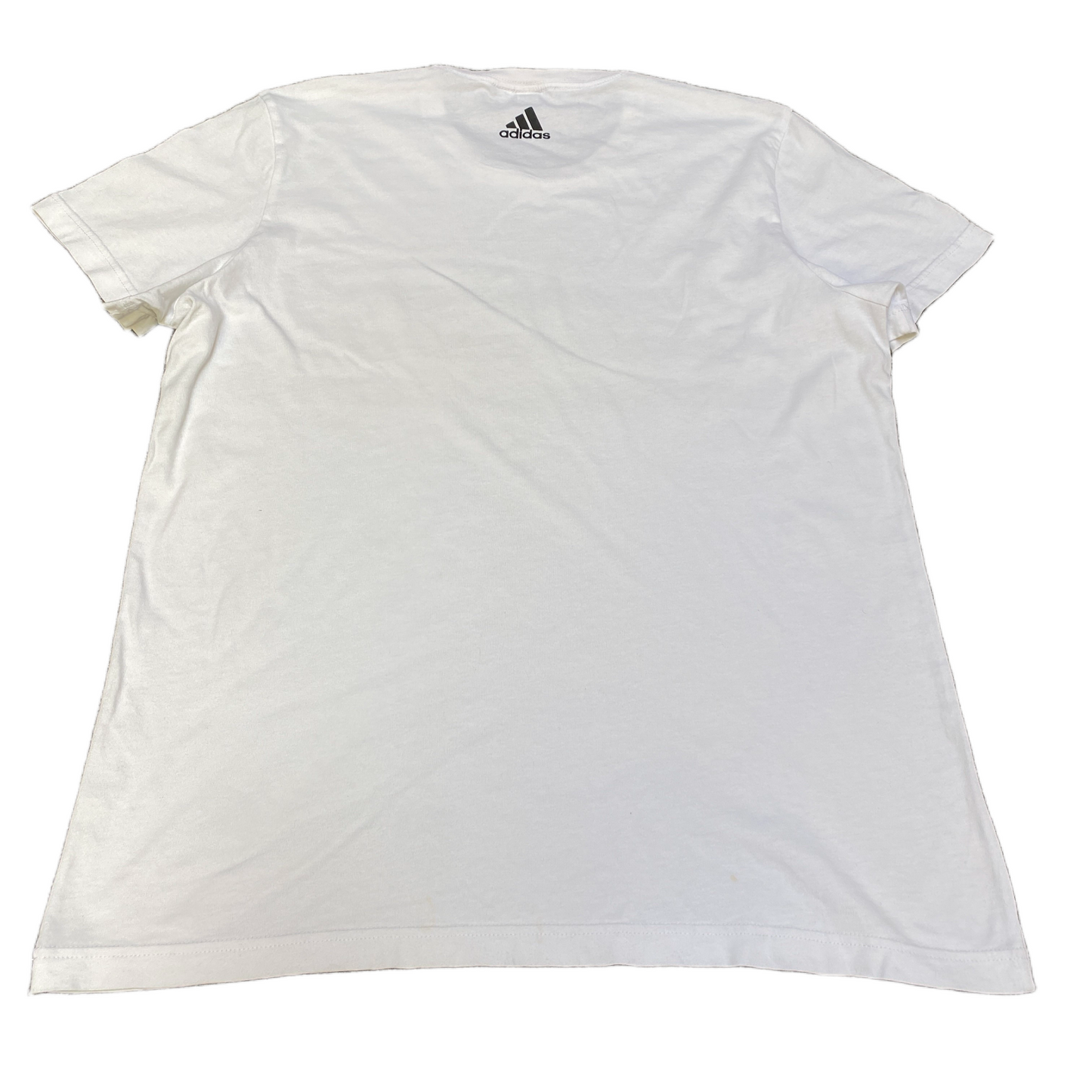 Adidas Performance T-Shirt Womens L White Black Horizontal Striped Pullover Tee