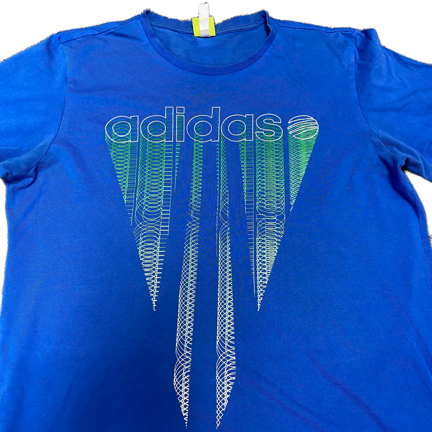Adidas T-Shirt Womens Medium Blue Graphic Print Short Sleeve Crew Neck Pullover