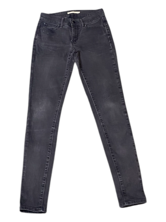 Levi's Jeans Womens 26W 30L Black Denim Comfort Skinny Leg Dark Wash 5 Pocket