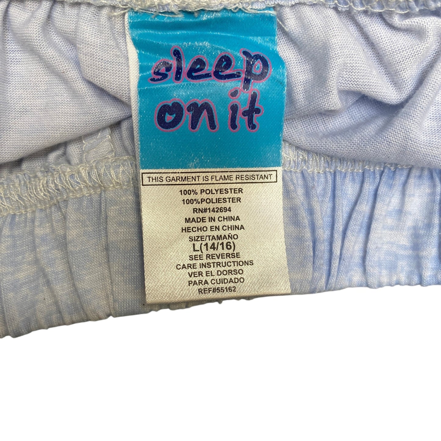 Sleep Shorts Girls L 22" Waist Blue Athletic Gym Workout Stretch Dolphin Hem